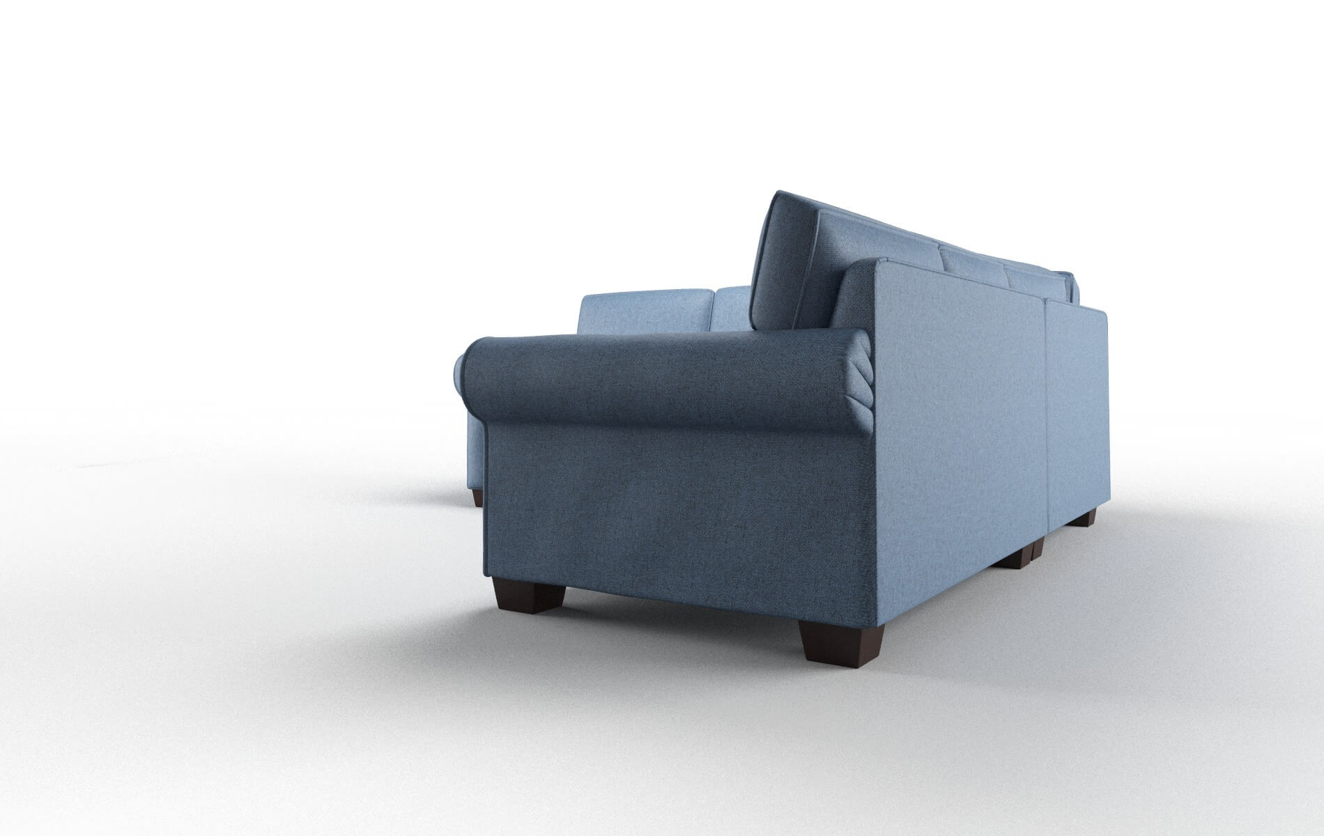 Isabel Derby Navy Sectional espresso legs 4