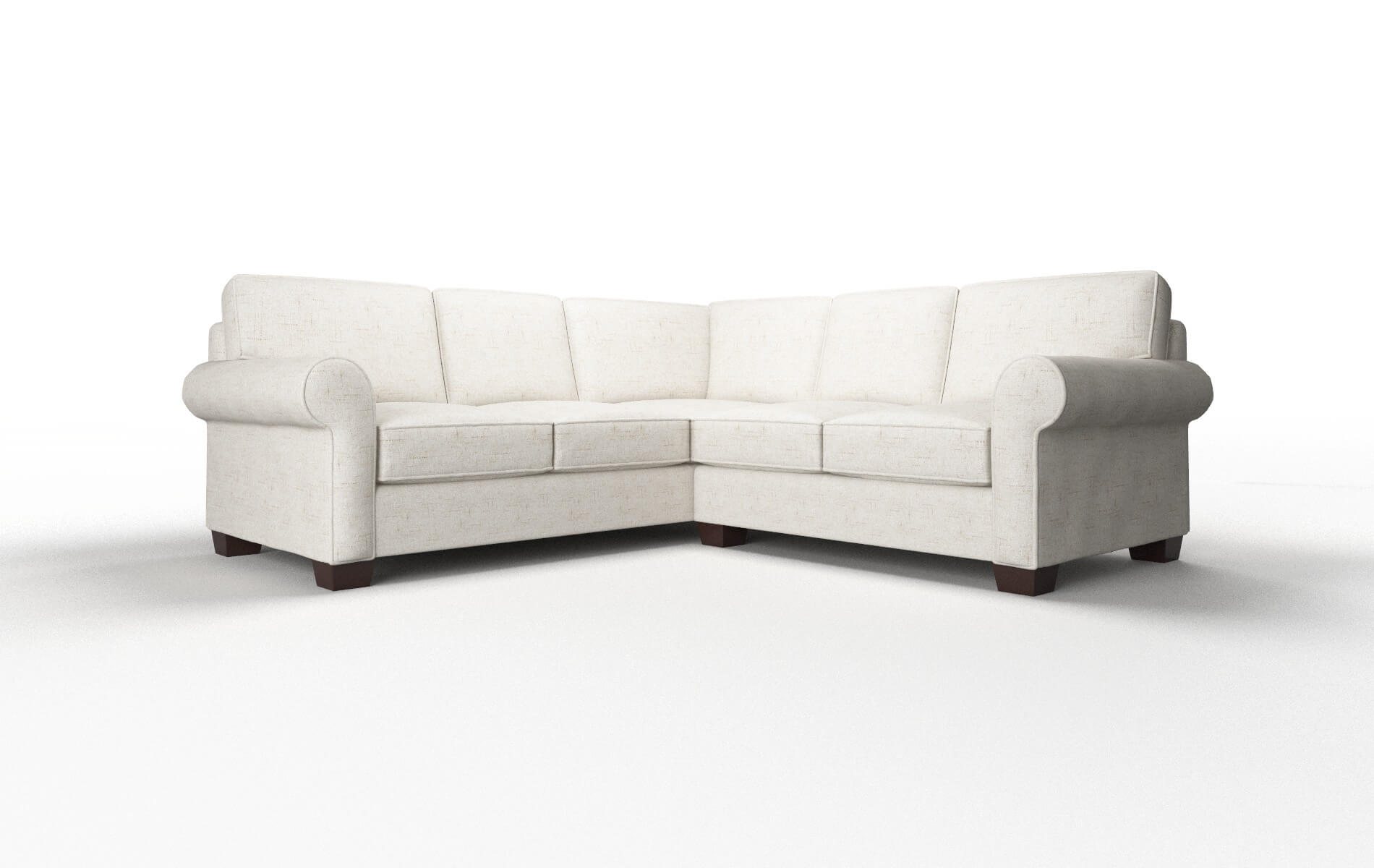Isabel Derby Taupe Sectional espresso legs 1