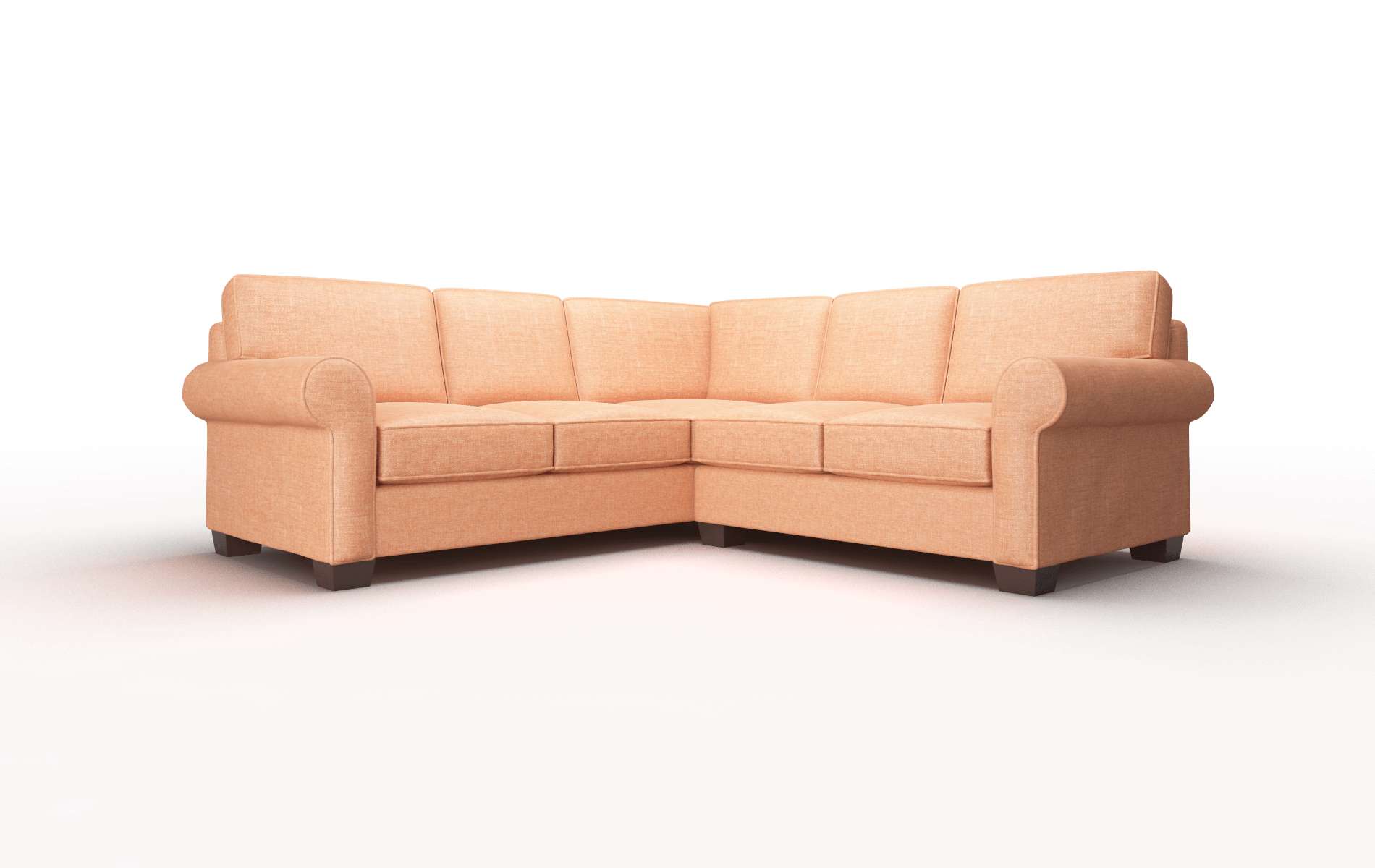 Isabel Durham Tangerine Sectional espresso legs 1