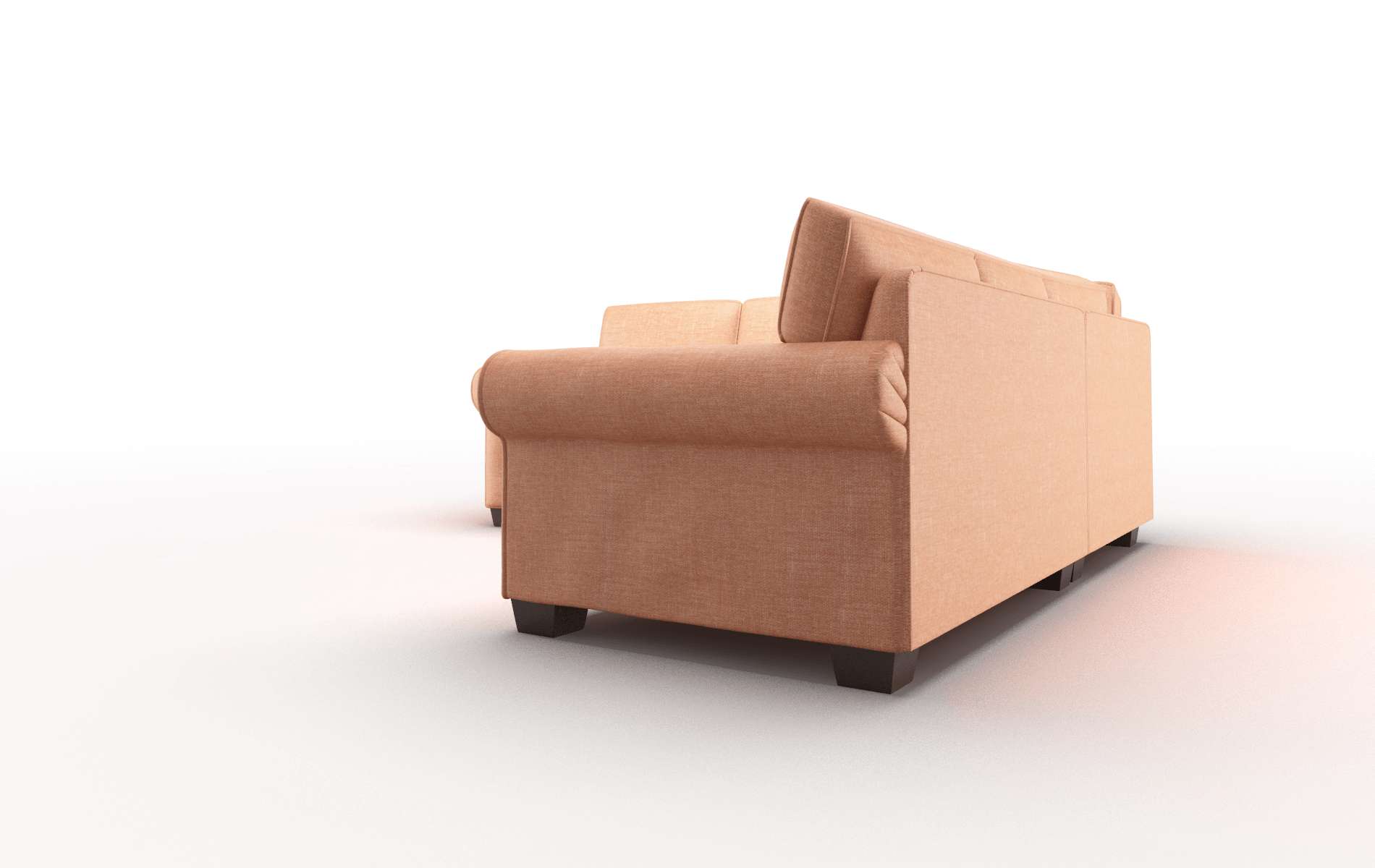 Isabel Hepburn Appricot Sectional espresso legs 4