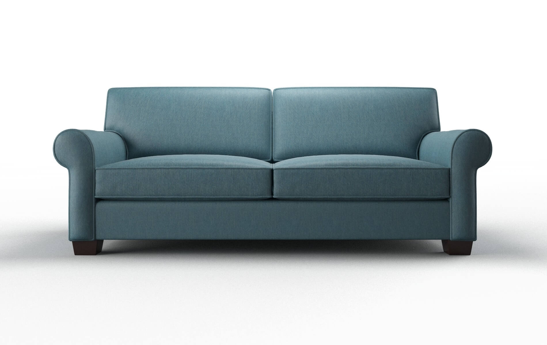 Isabel Hepburn Teal Sofa espresso legs 1