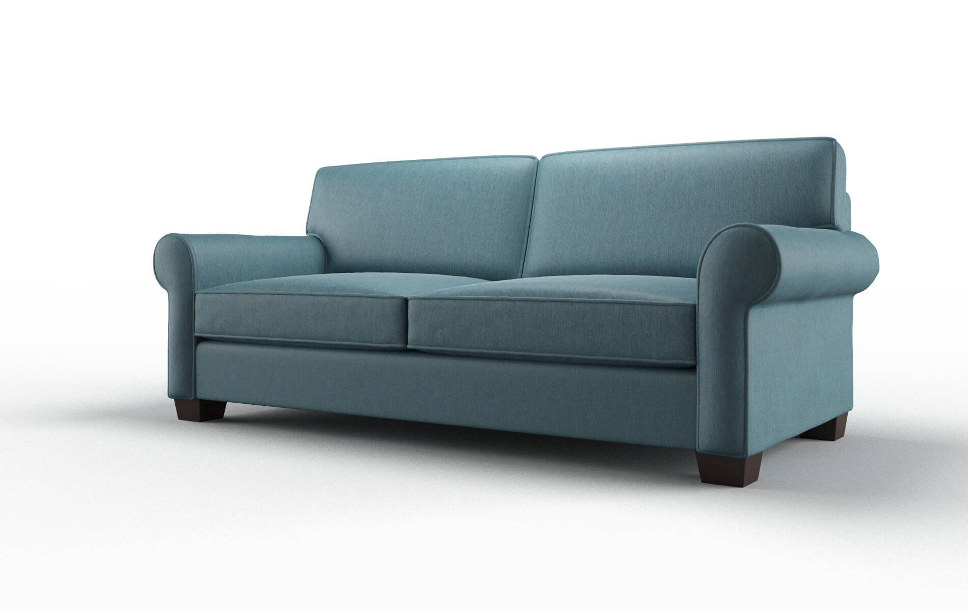 Isabel Hepburn Teal Sofa espresso legs 4