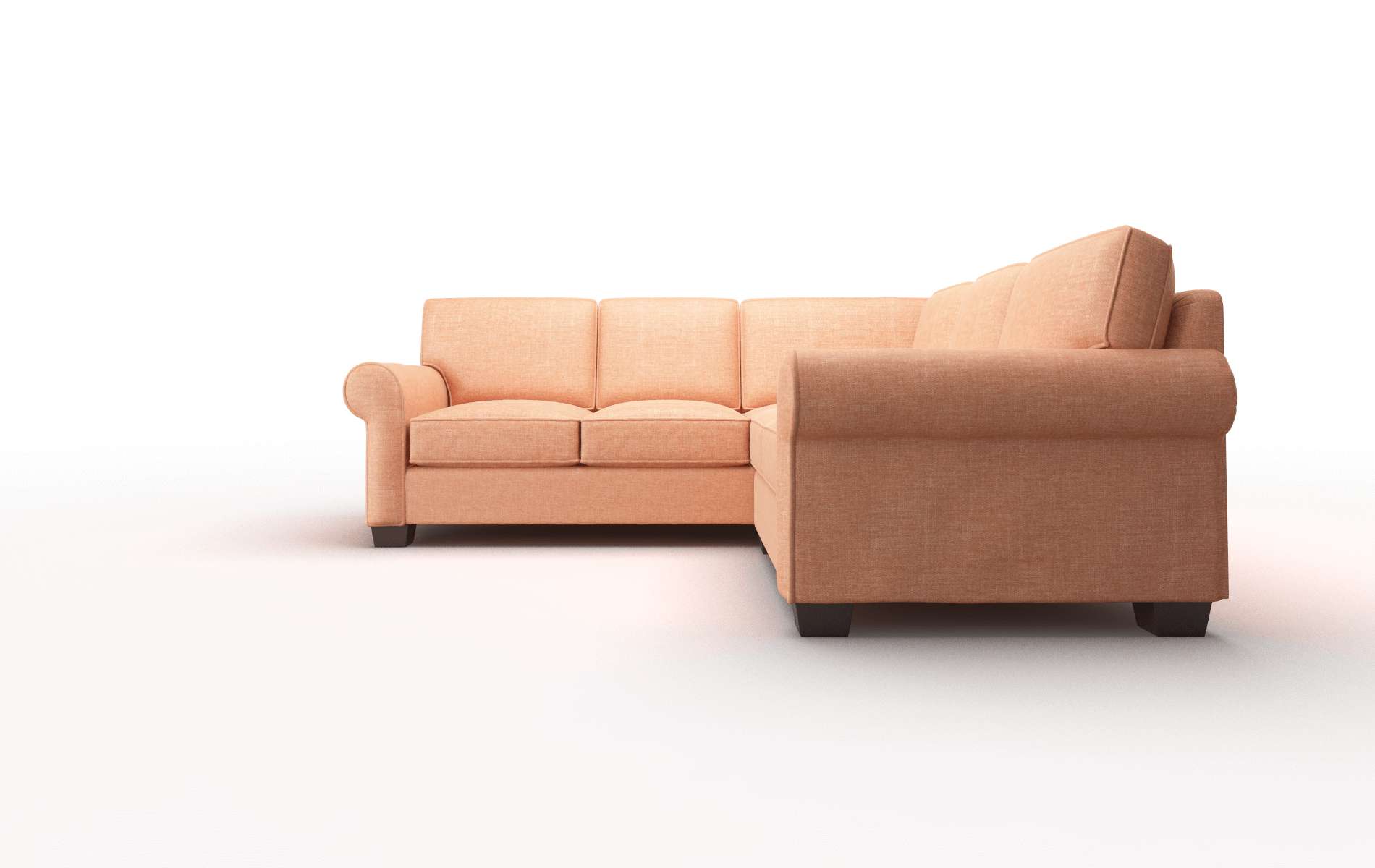 Isabel Keylargo Terracotta Sectional espresso legs 5