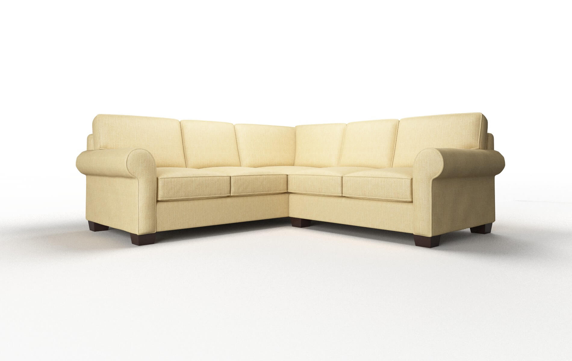 Isabel Malibu Maize Sectional espresso legs 1
