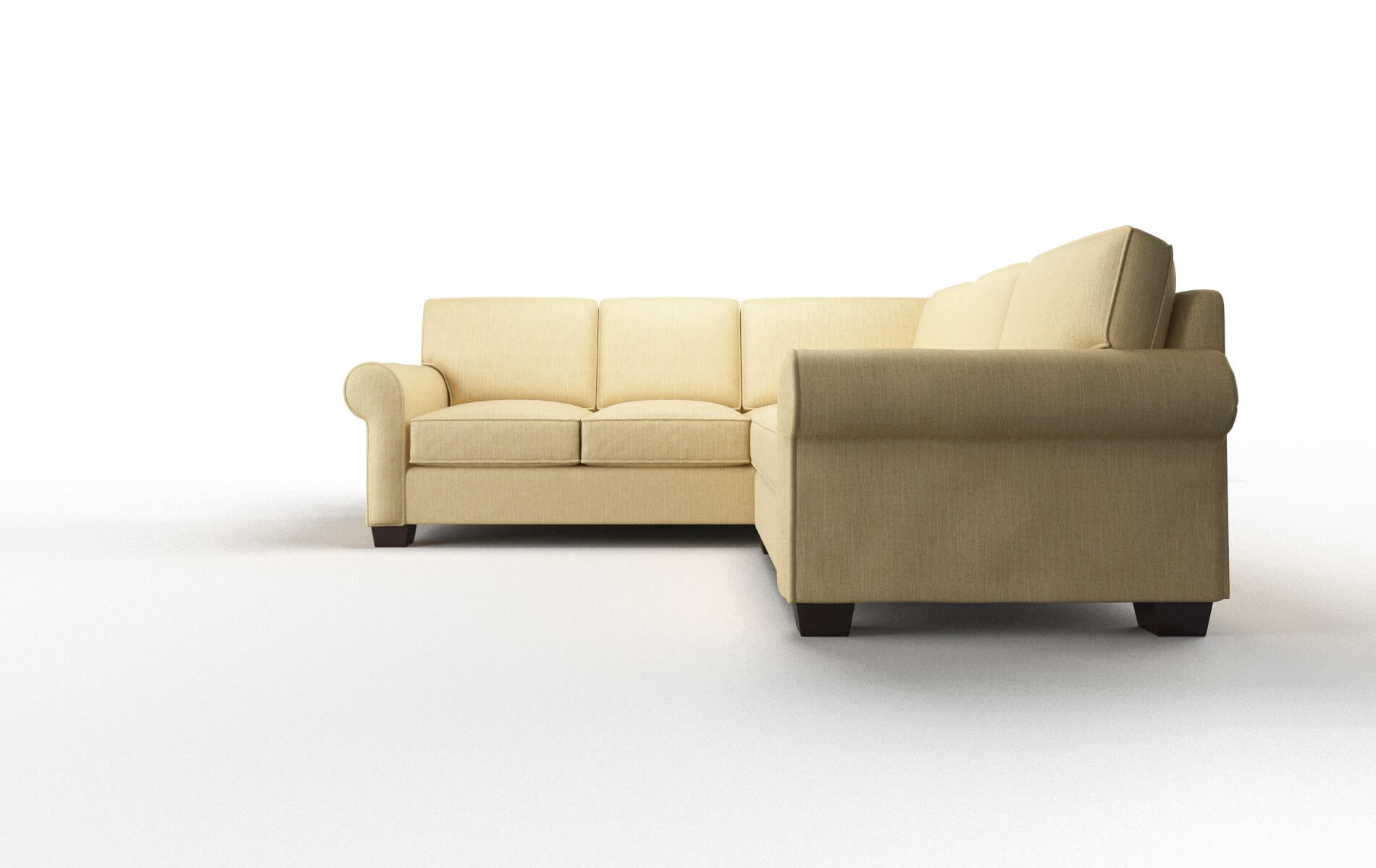 Isabel Malibu Maize Sectional espresso legs 5