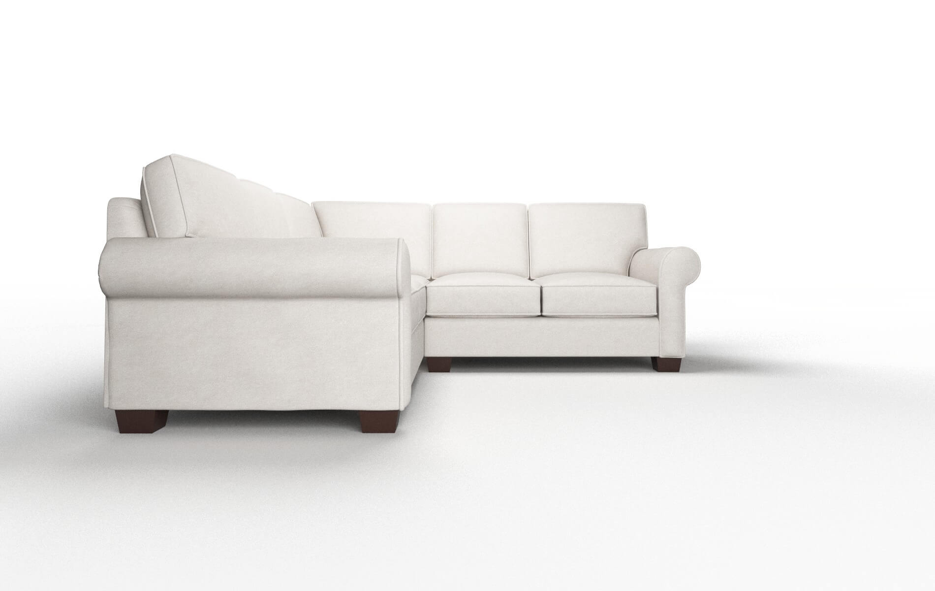 Isabel Noble Grey Sectional espresso legs 2