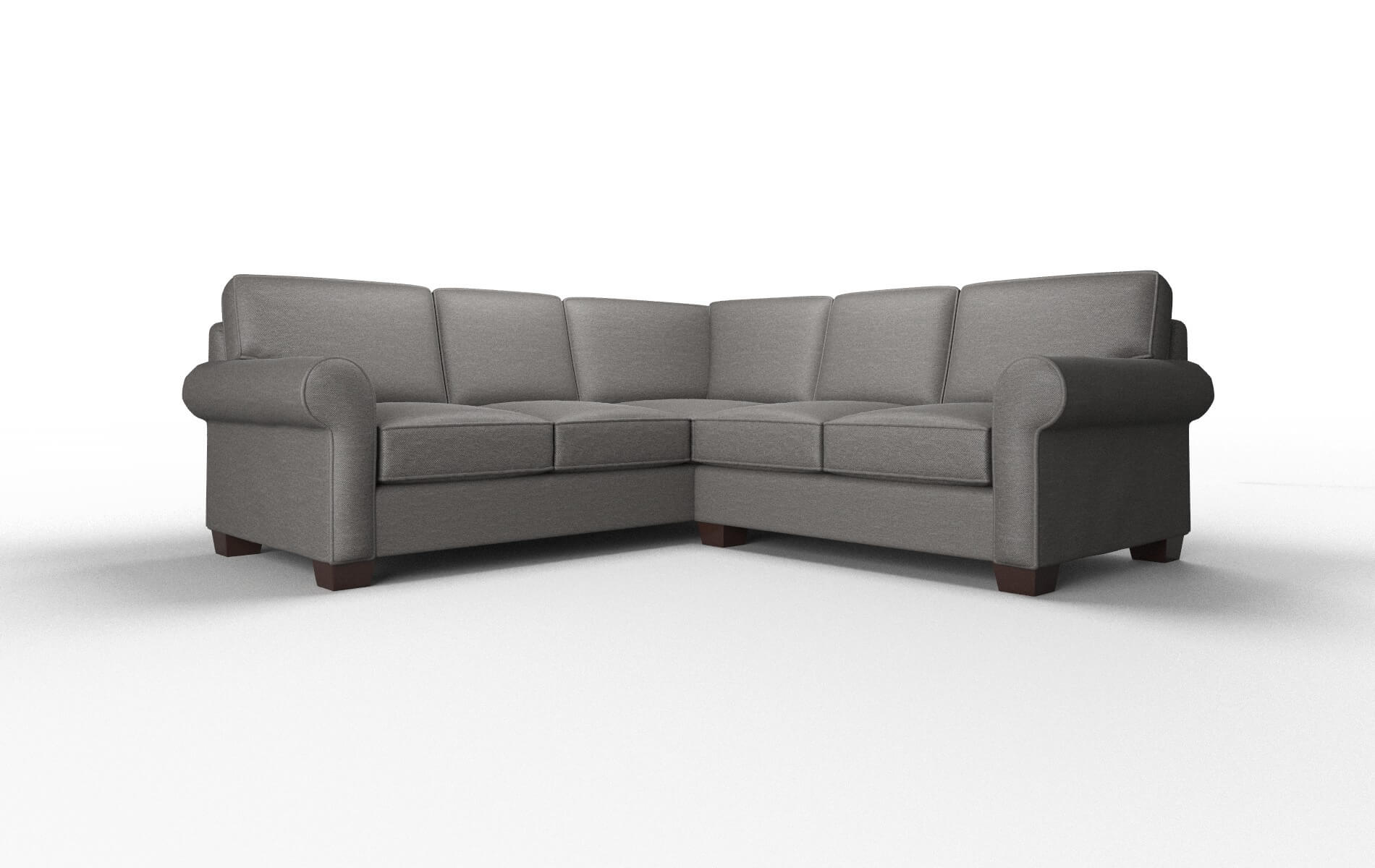 Isabel Oscar Grey Sectional espresso legs 1