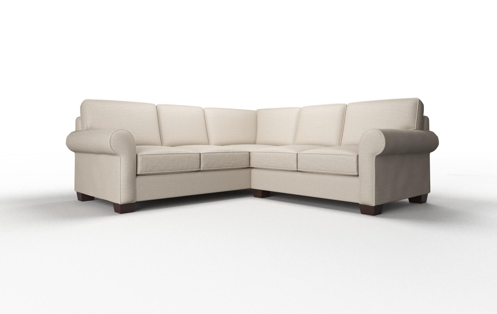 Isabel Oscar Linen Sectional espresso legs 1