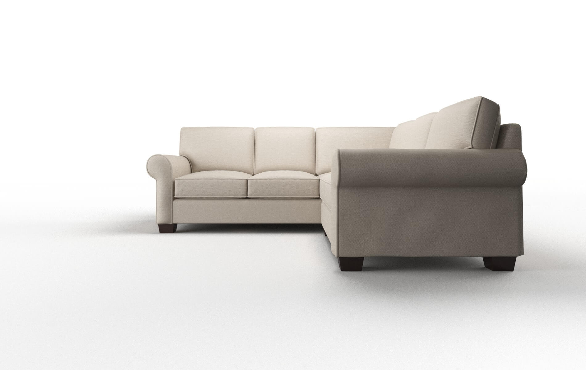 Isabel Oscar Linen Sectional espresso legs 5
