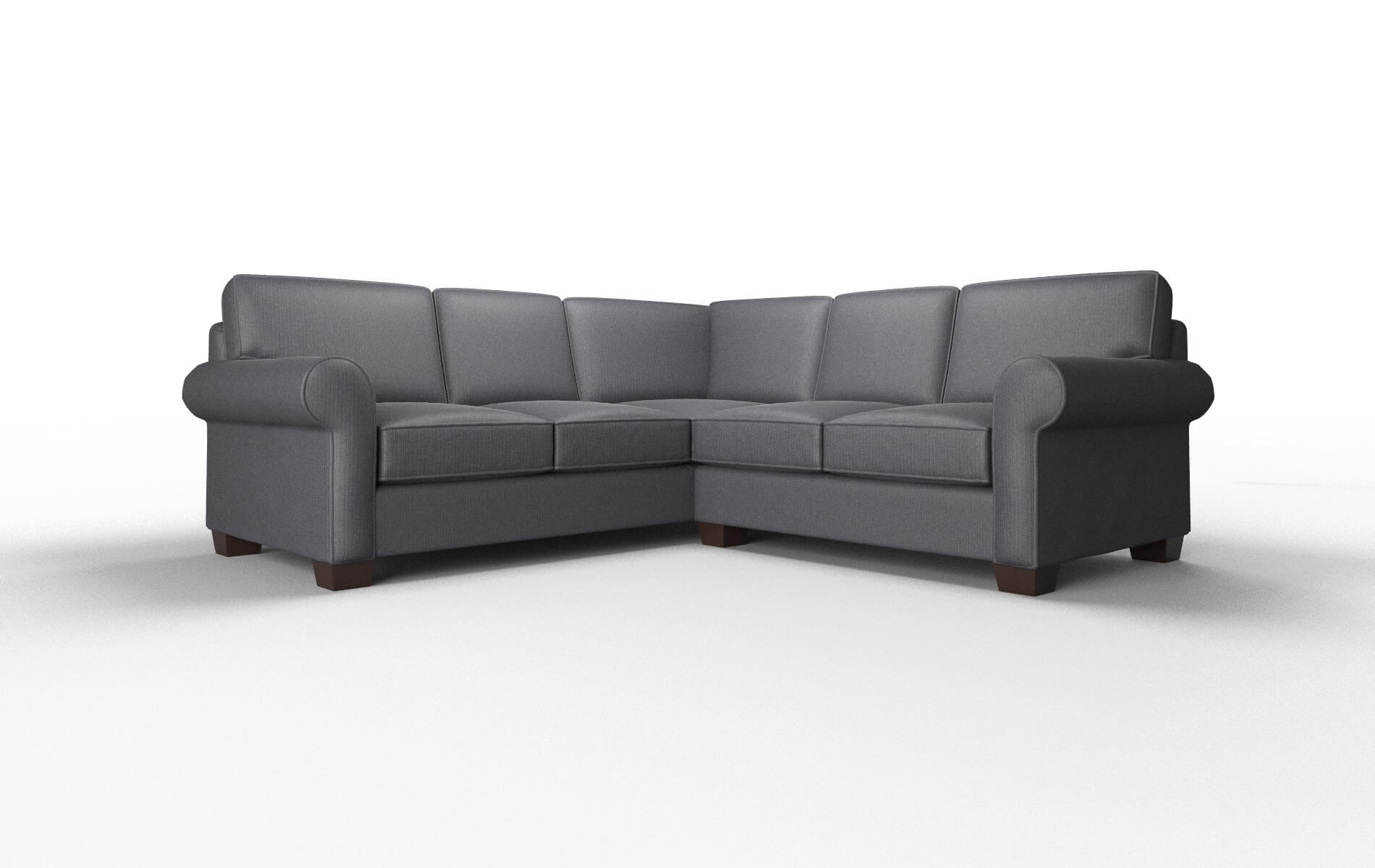 Isabel Parker Charcoal Sectional espresso legs 1