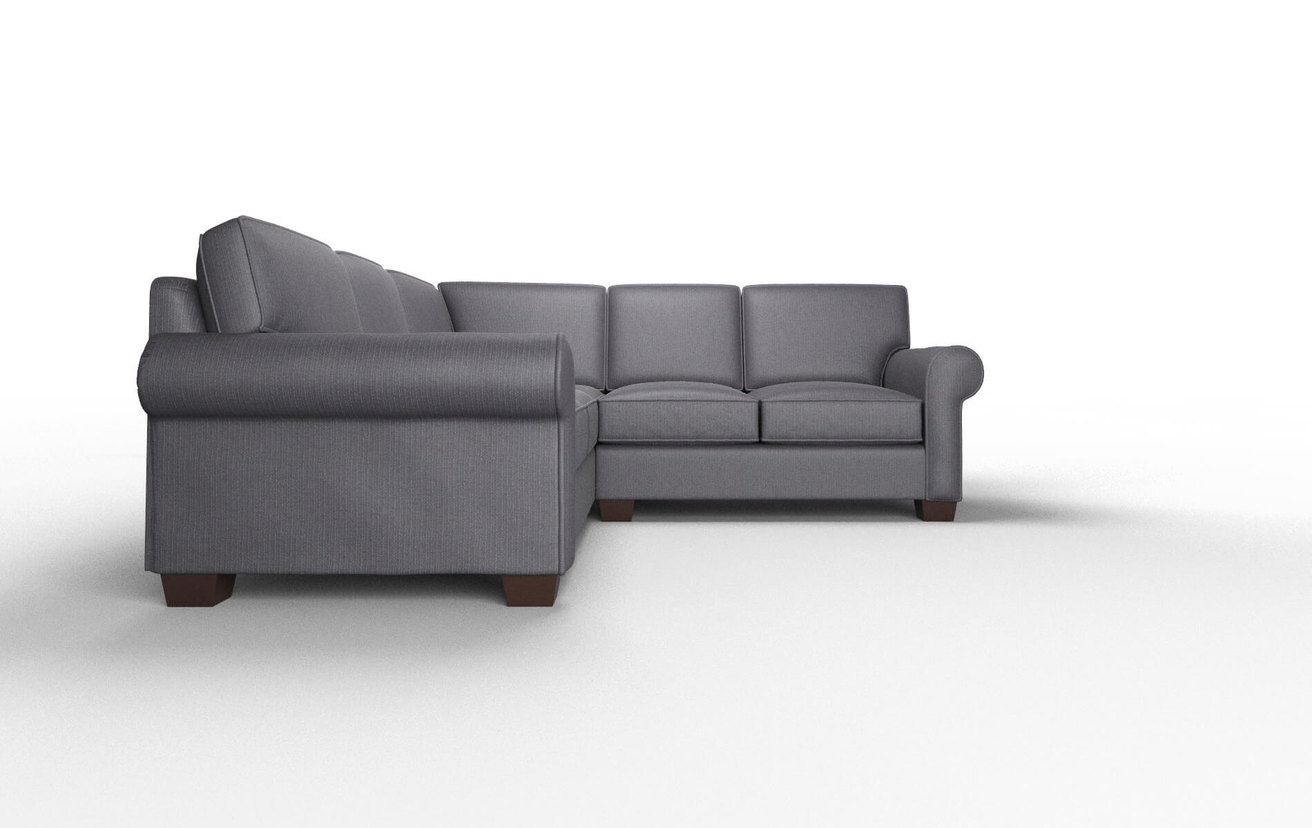 Isabel Parker Charcoal Sectional espresso legs 2