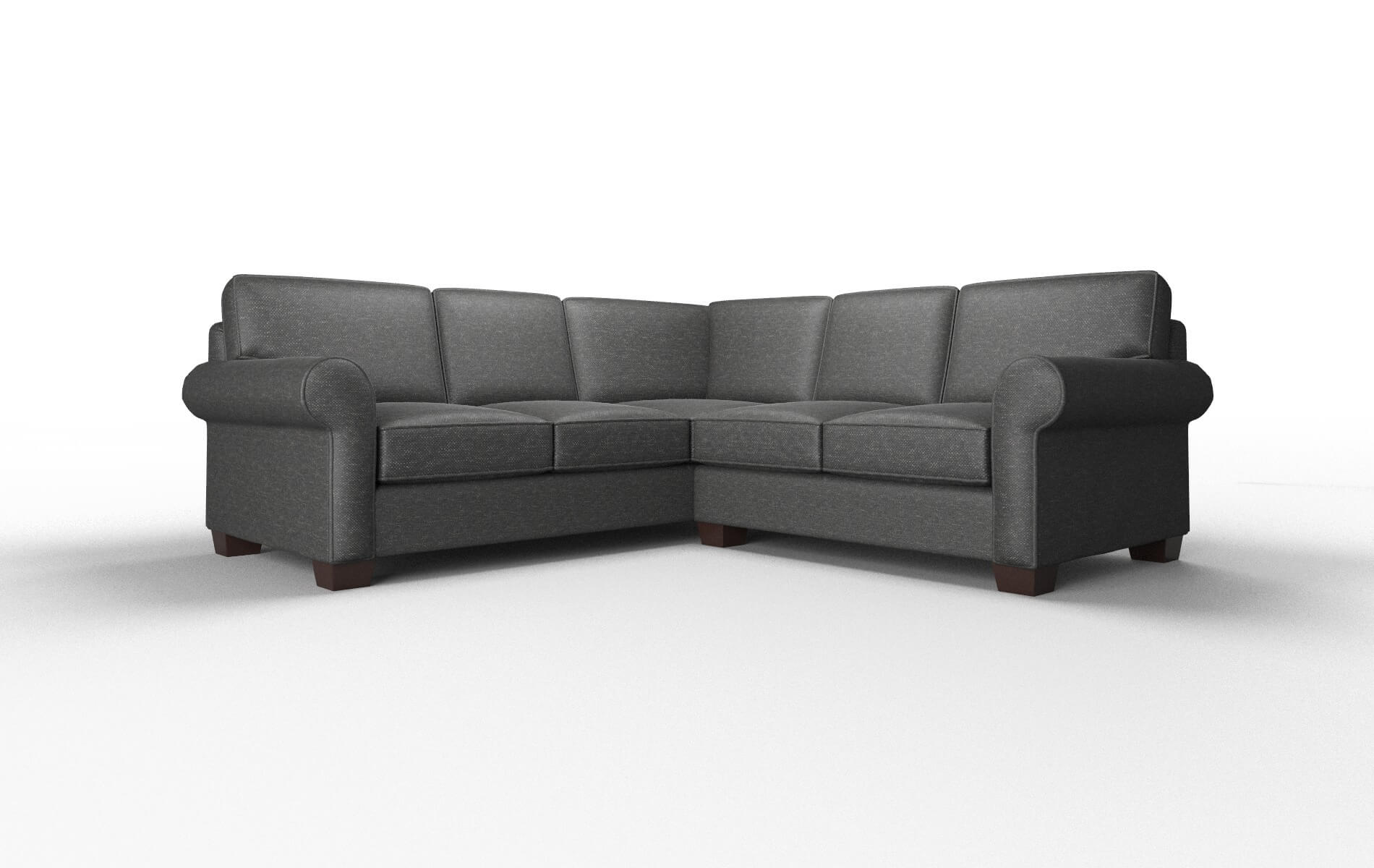 Isabel Phoenix Charcoal Sectional espresso legs 1