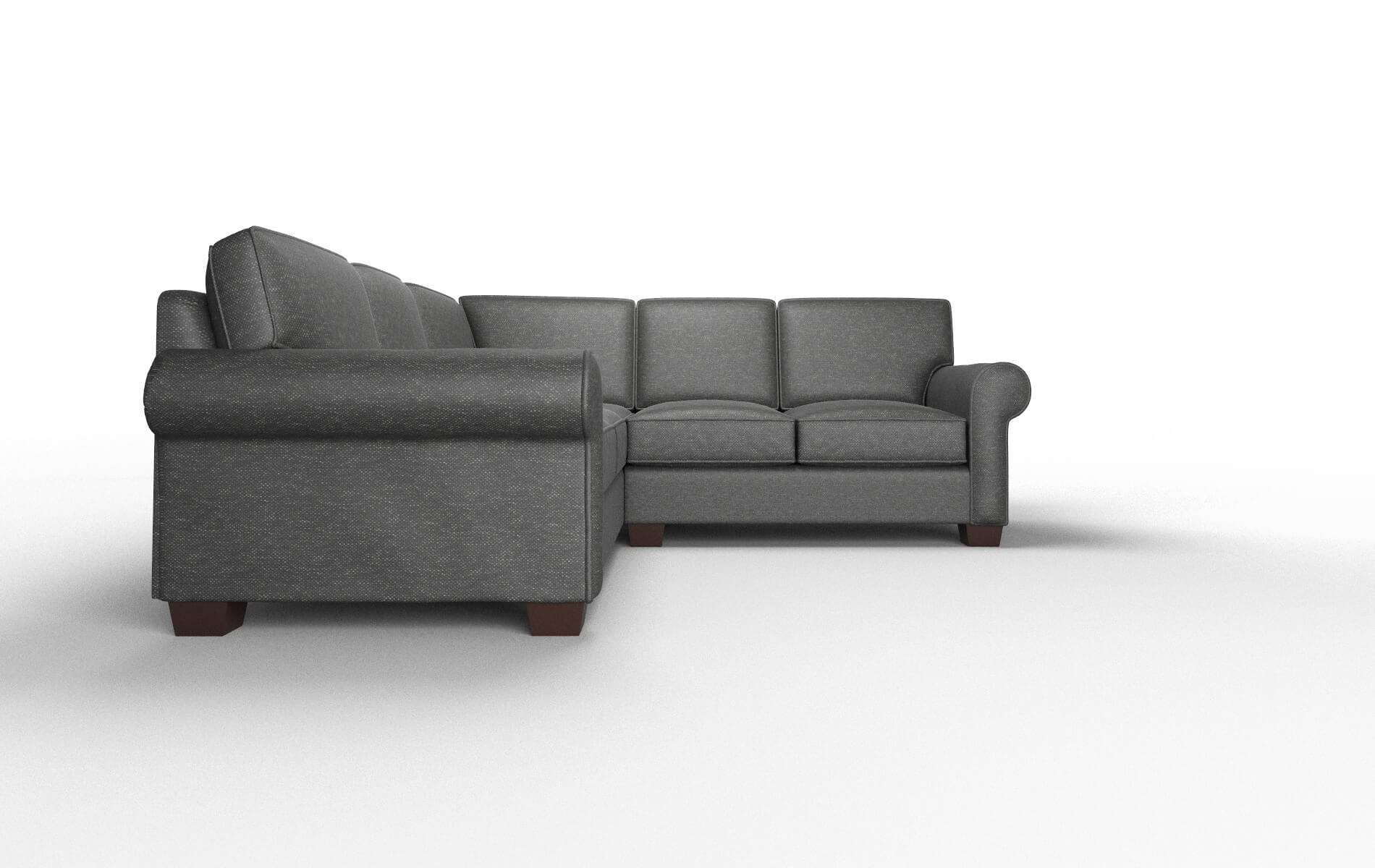 Isabel Phoenix Charcoal Sectional espresso legs 2