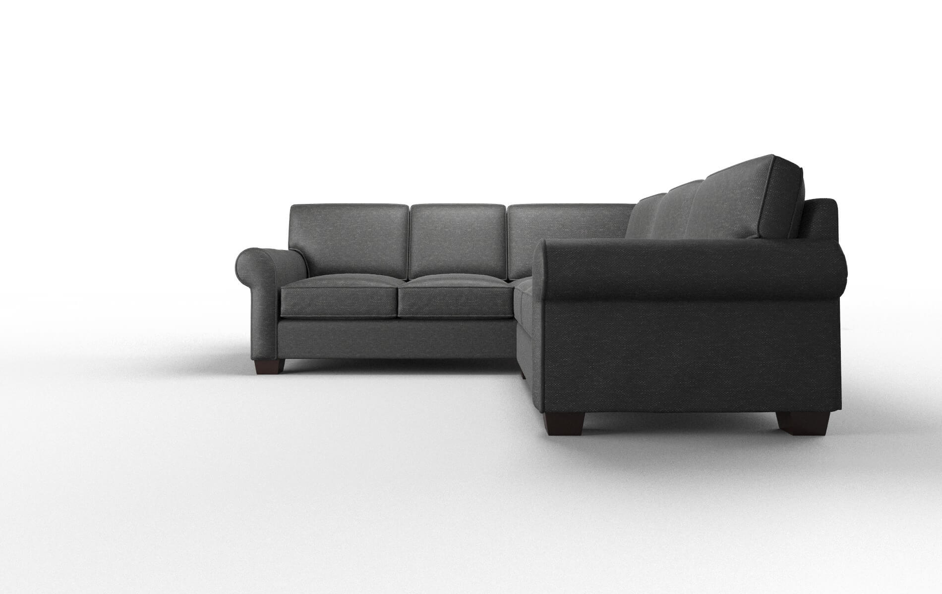 Isabel Phoenix Charcoal Sectional espresso legs 5