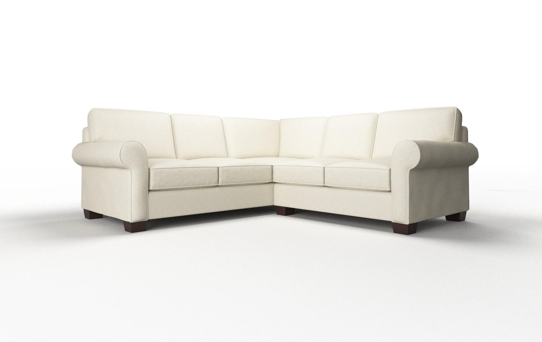 Isabel Phoenix Ivory Sectional espresso legs 1