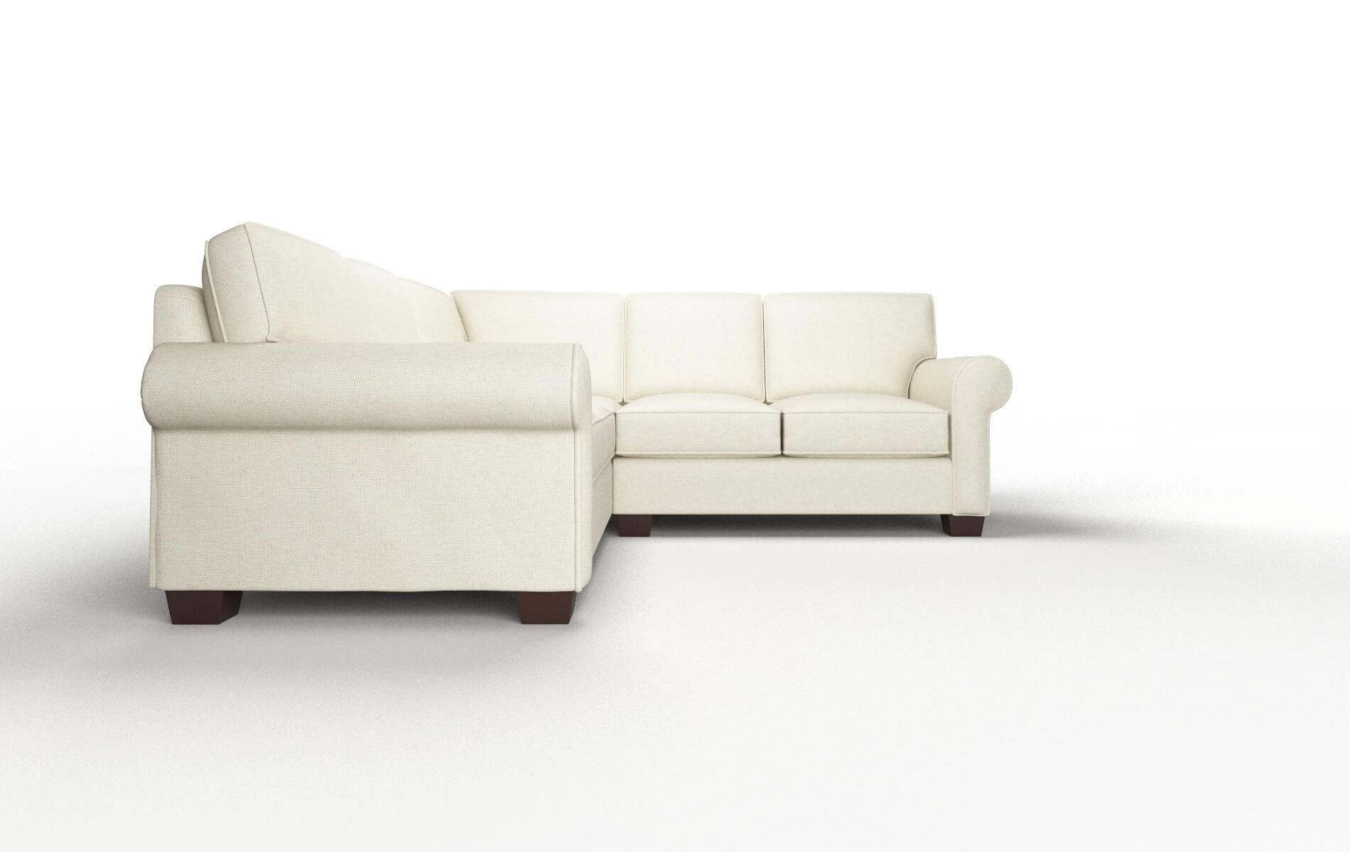 Isabel Phoenix Ivory Sectional espresso legs 2