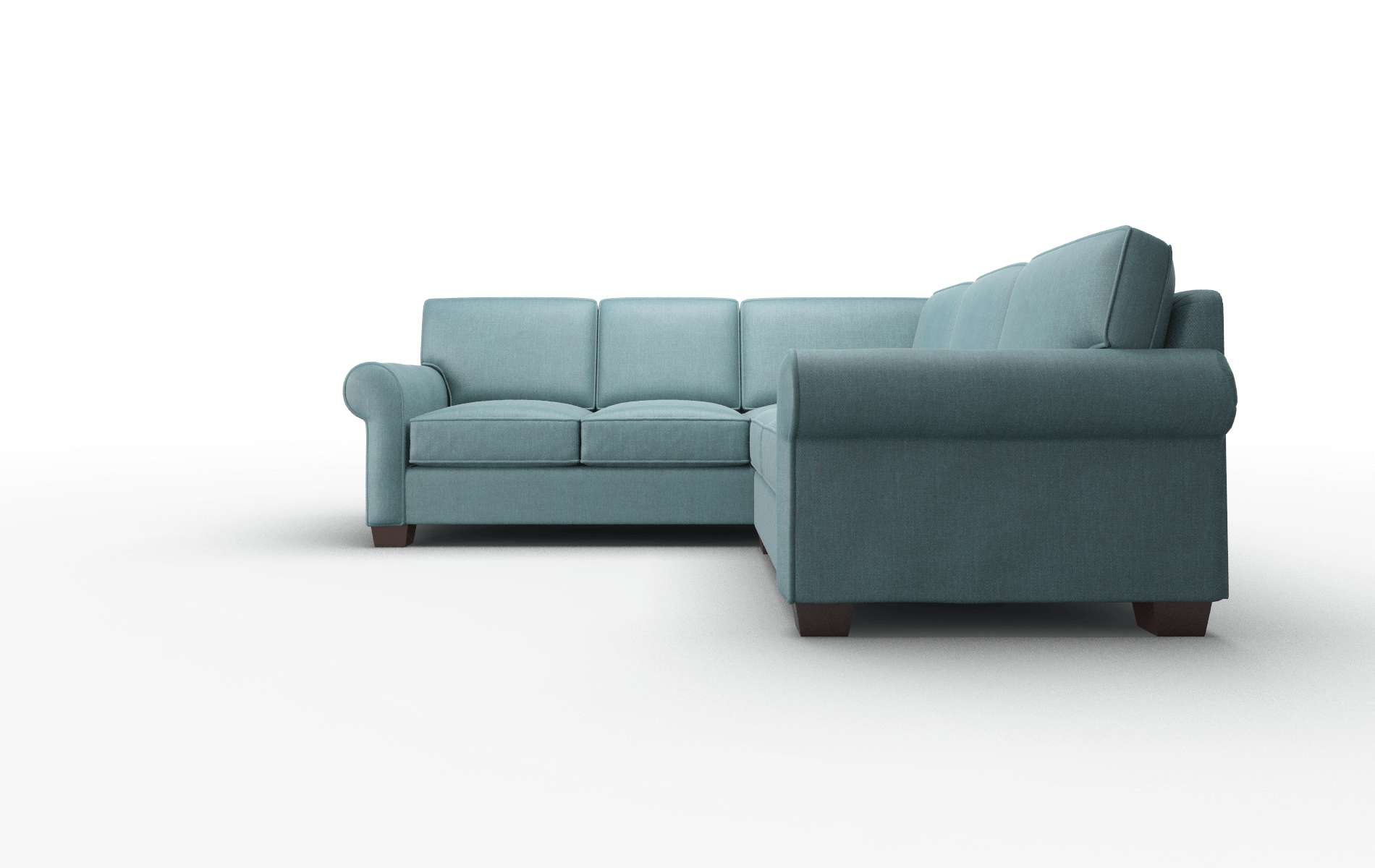 Isabel Rocket Peacock Sectional espresso legs 5