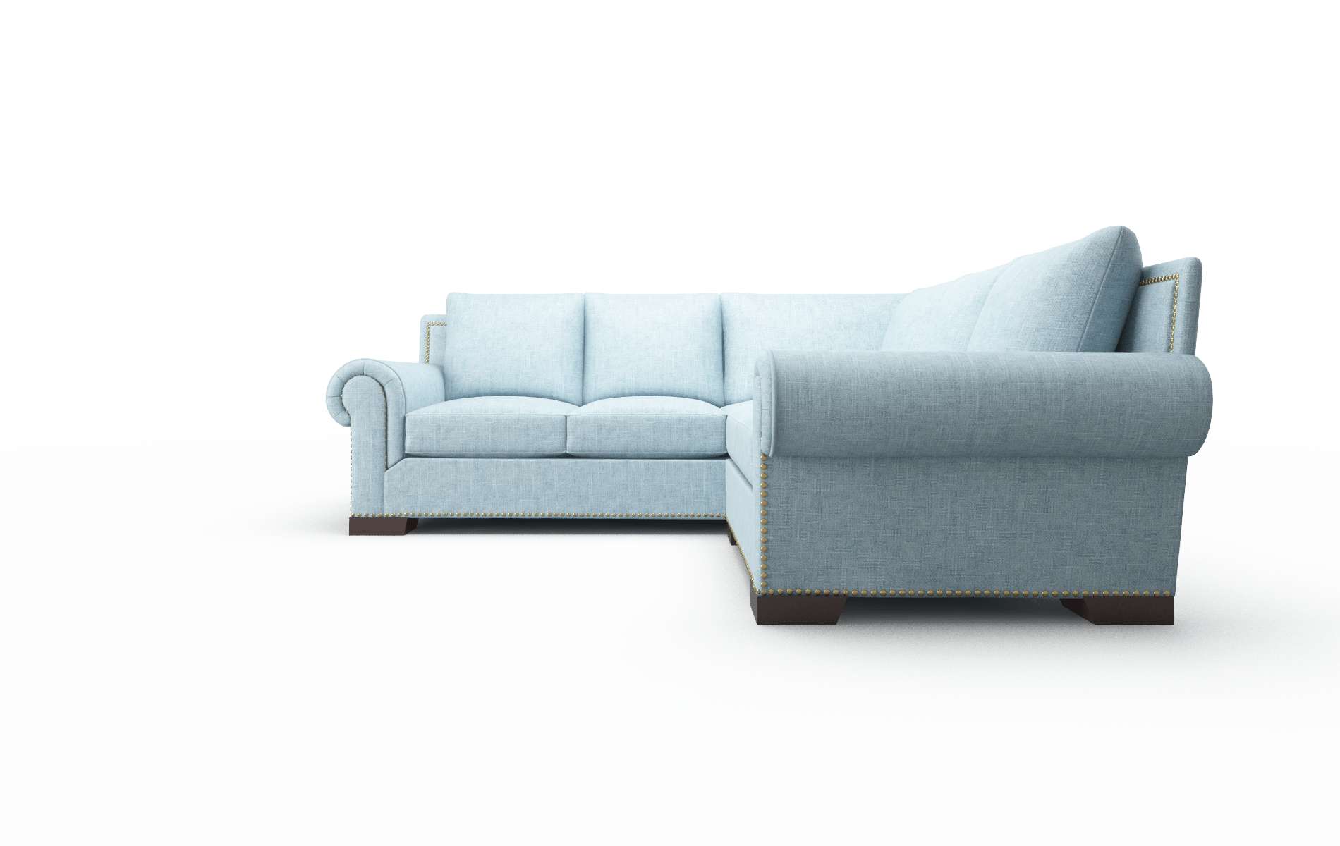 James Atlas Turquoise Sectional espresso legs 5