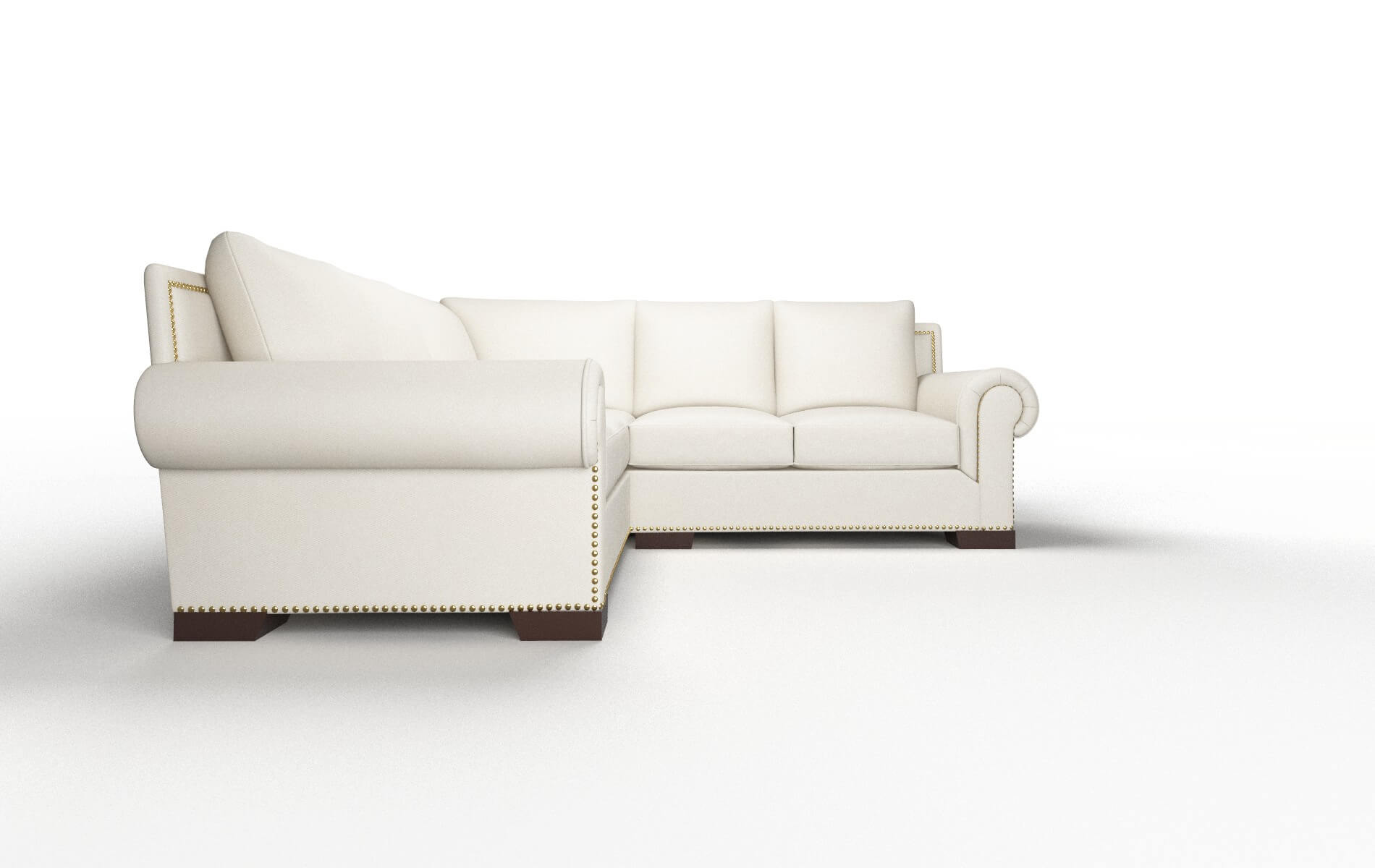 James Bungalow Ivory Sectional espresso legs 2