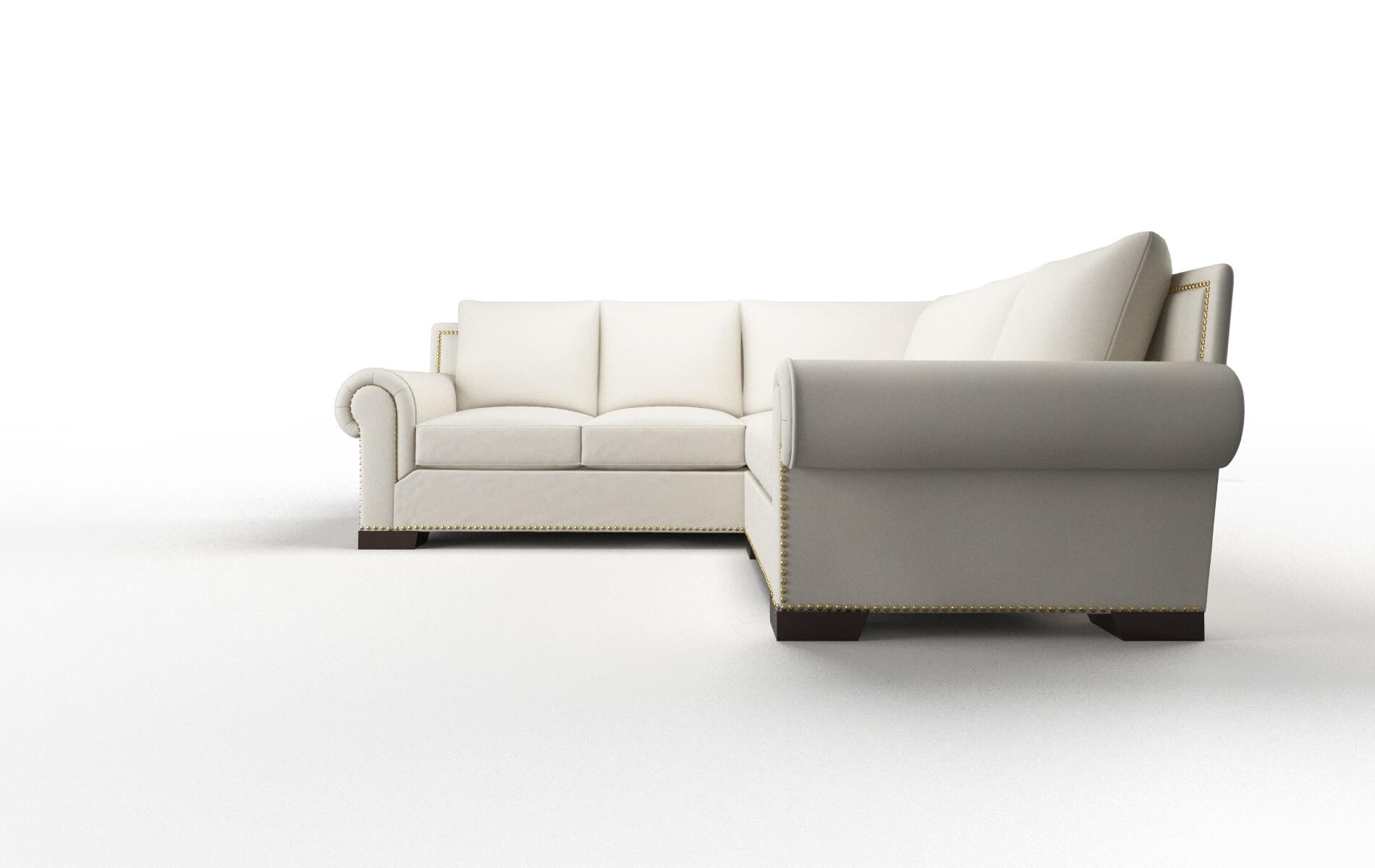 James Bungalow Ivory Sectional espresso legs 5