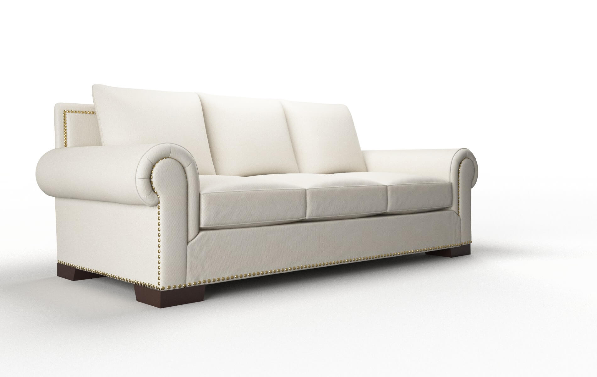 James Bungalow Ivory Sofa espresso legs 2