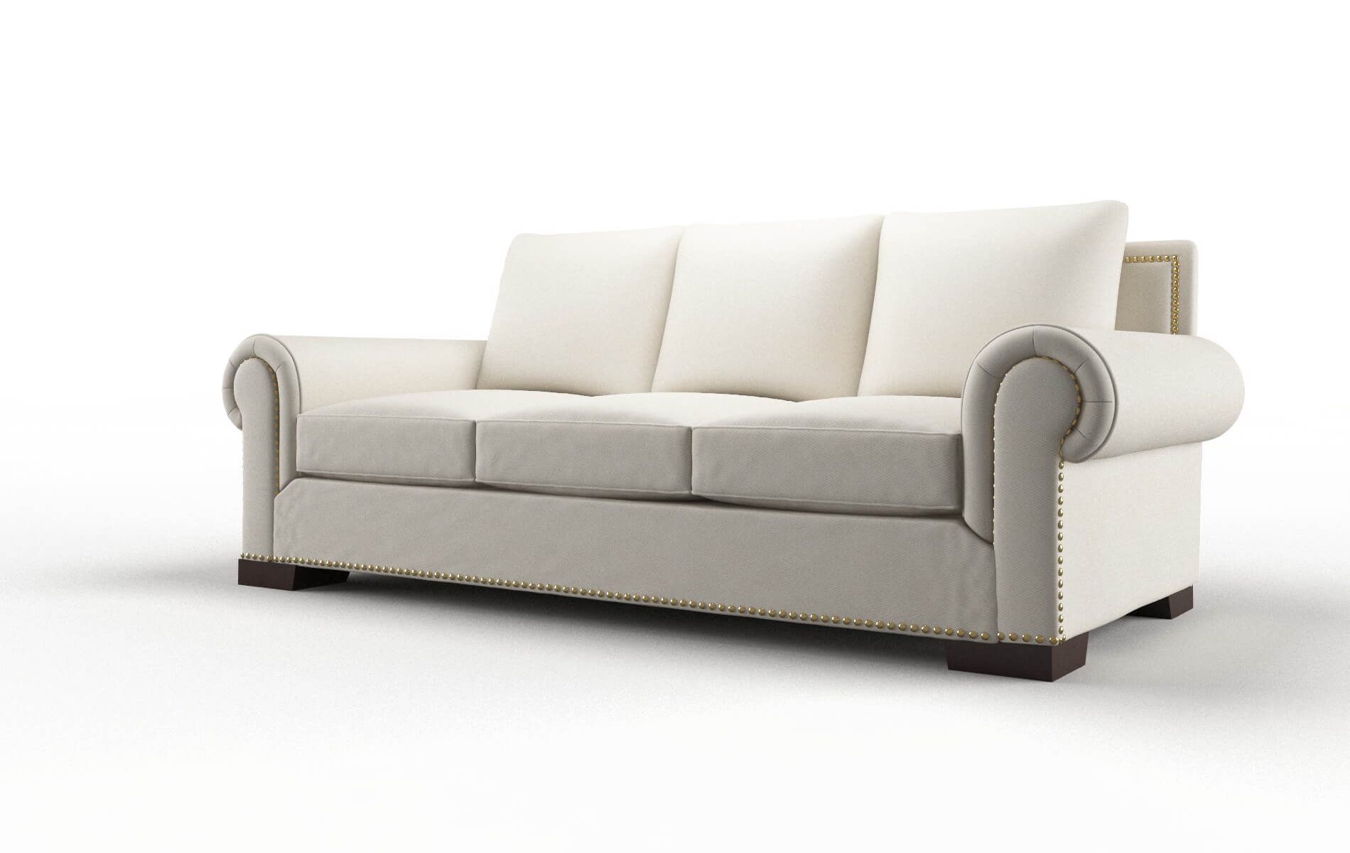 James Bungalow Ivory Sofa espresso legs 4