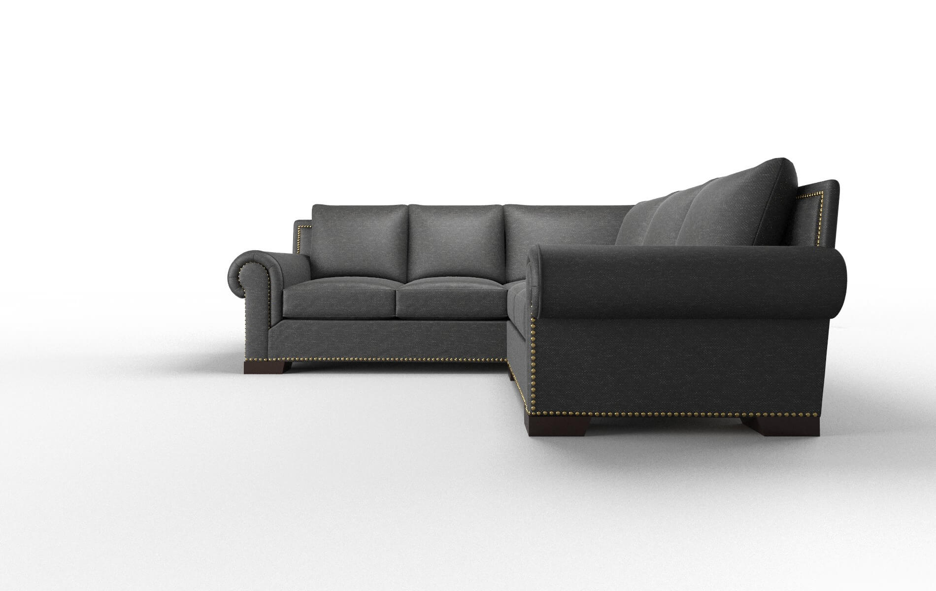 James Chance Denim Sectional espresso legs 5