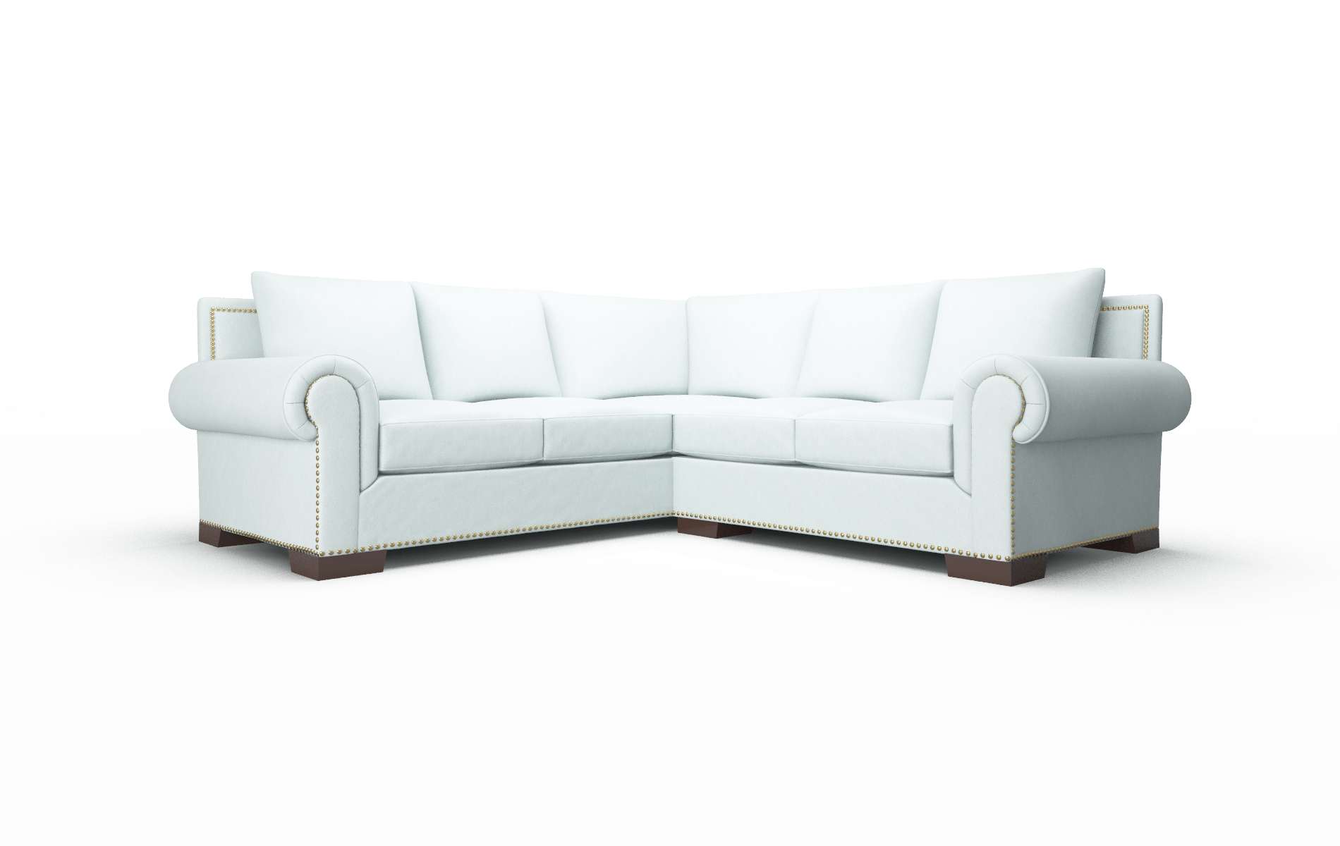 James Clyde Cornflower Sectional espresso legs 1