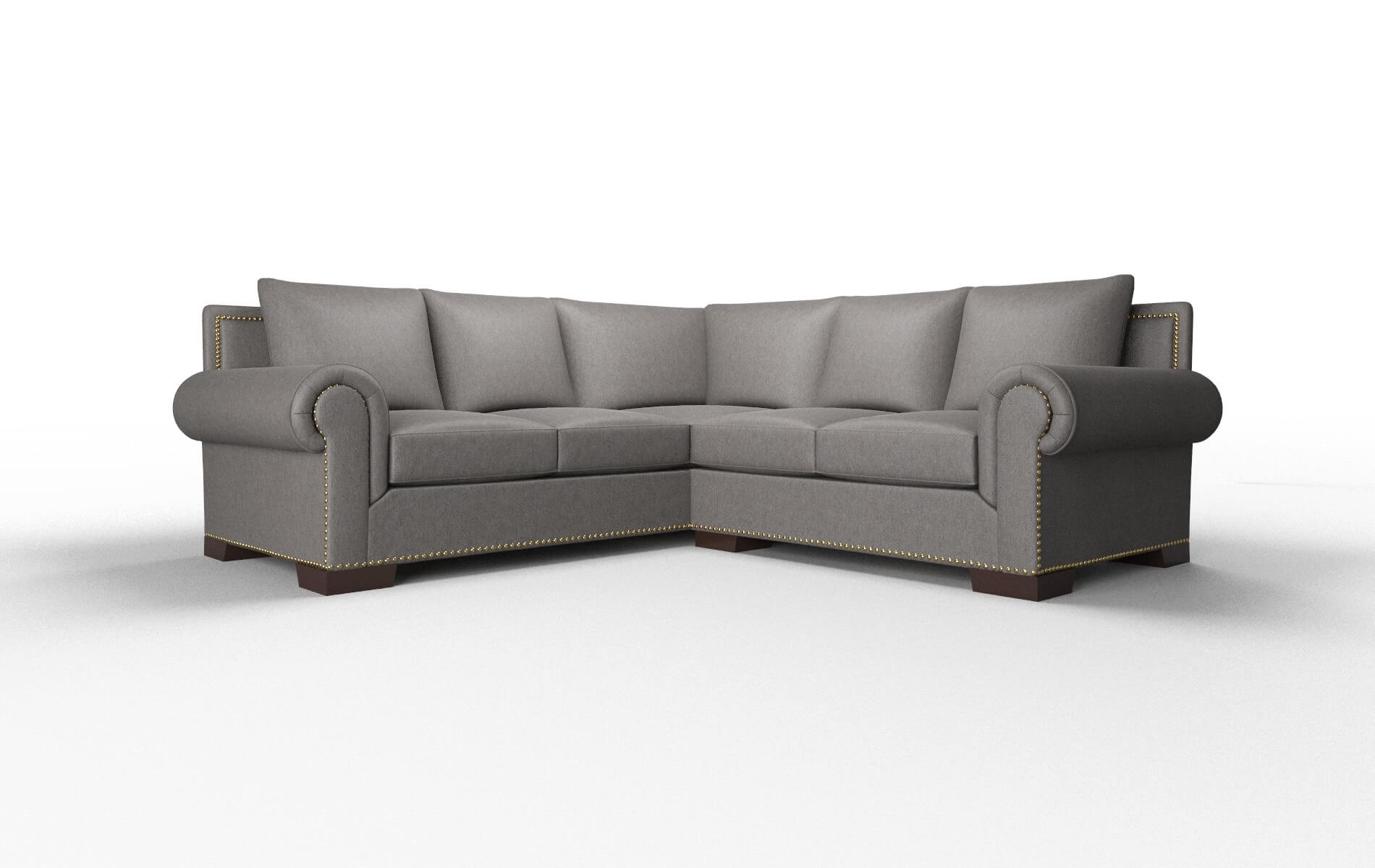 James Cosmo Charcoal Sectional espresso legs 1