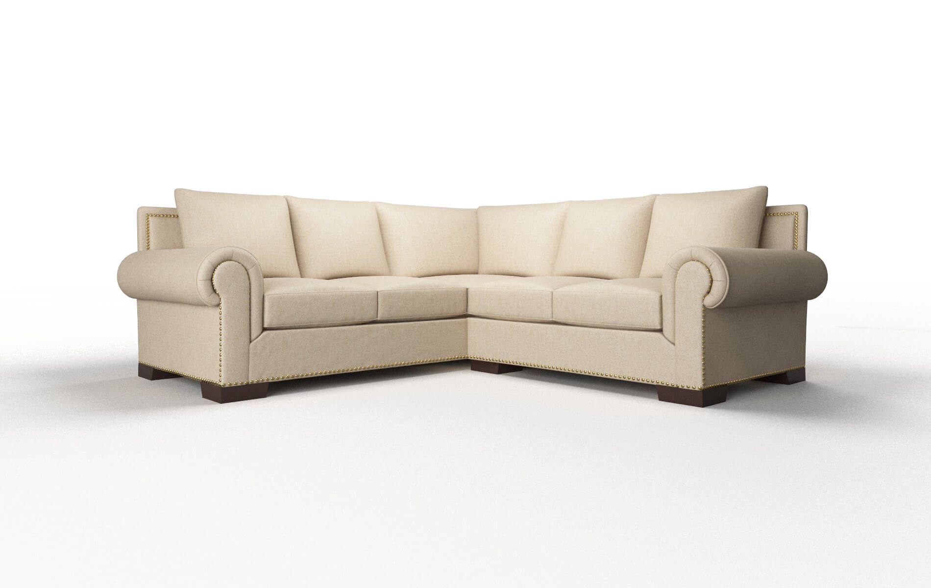 James Cosmo Fawn Sectional espresso legs 1