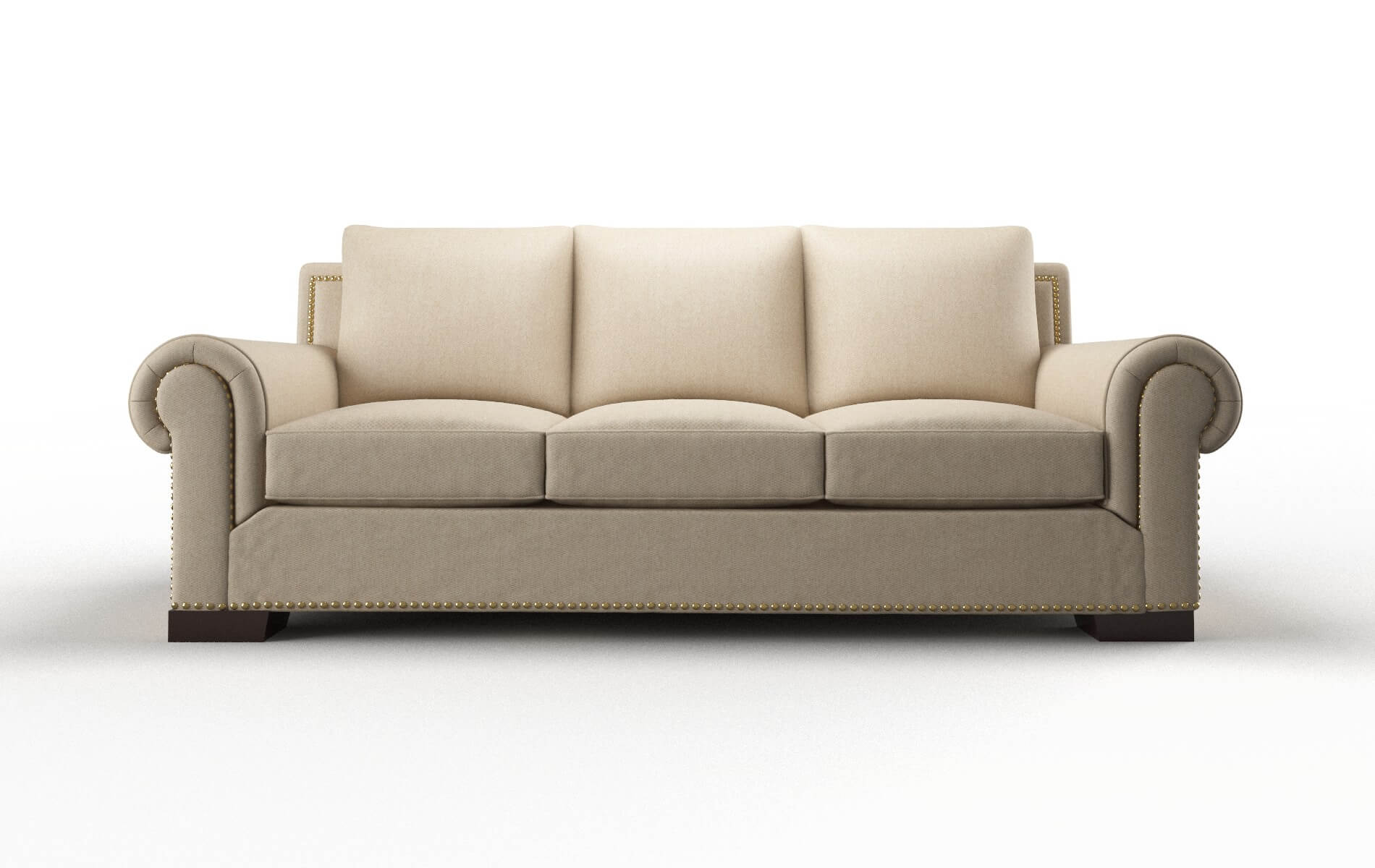 James Cosmo Fawn Sofa espresso legs 1