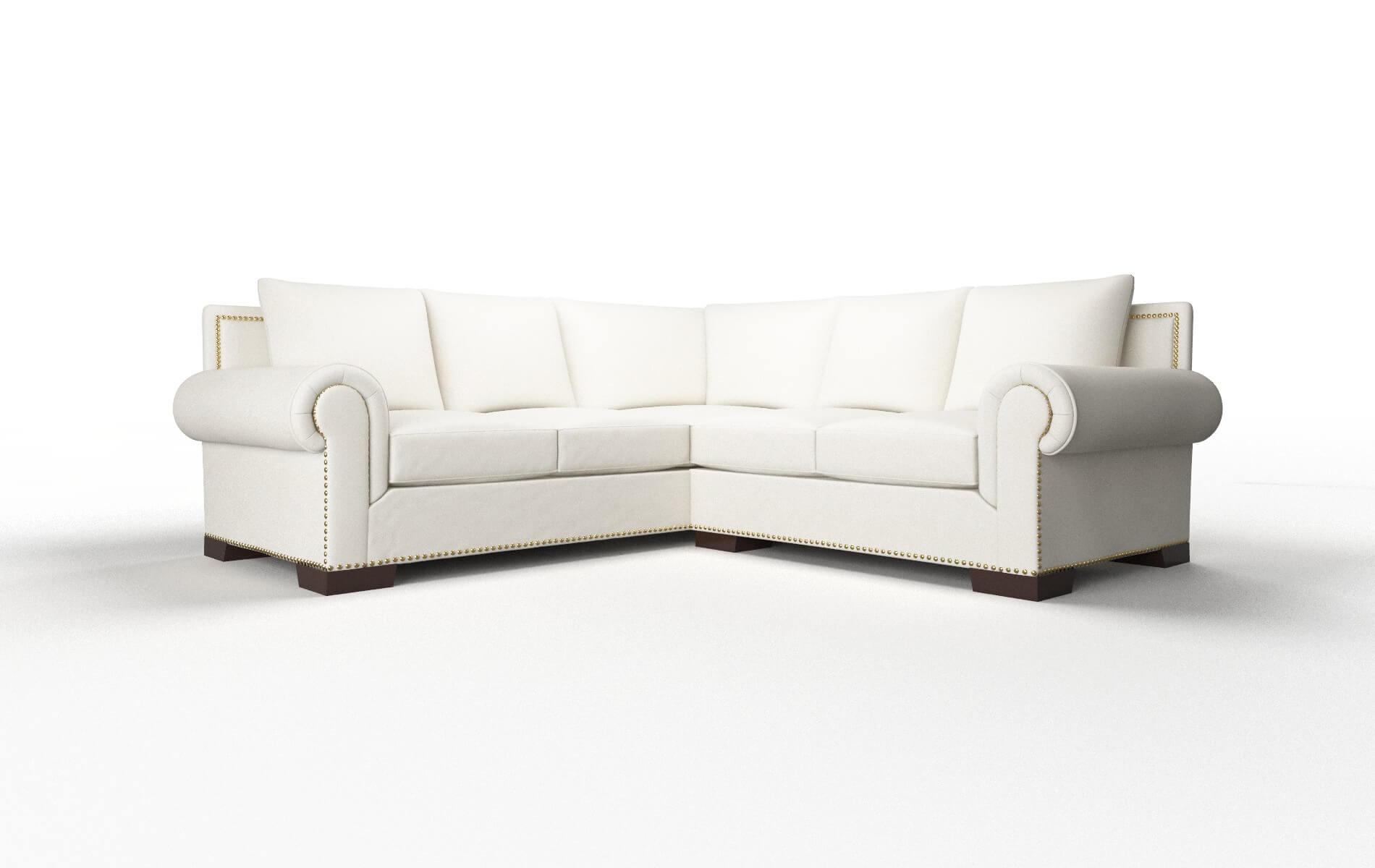 James Cosmo ivory Sectional Espresso Legs  1