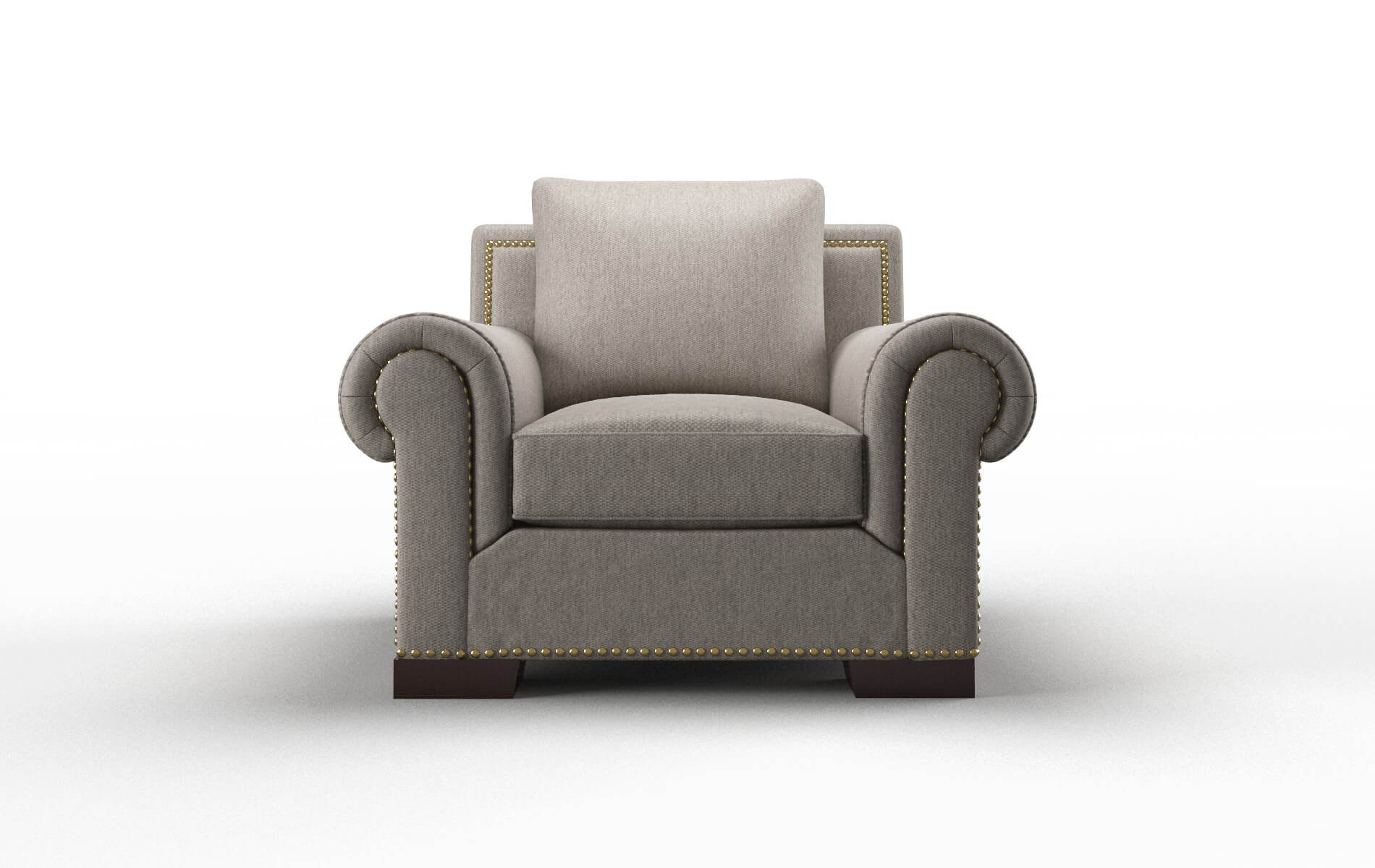 James Cosmo Taupe Chair espresso legs 1