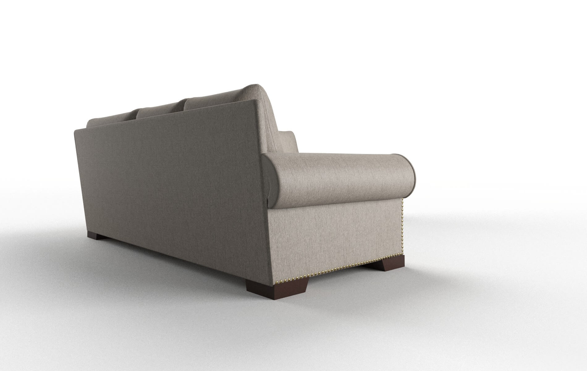 James Cosmo Taupe Sectional espresso legs 3