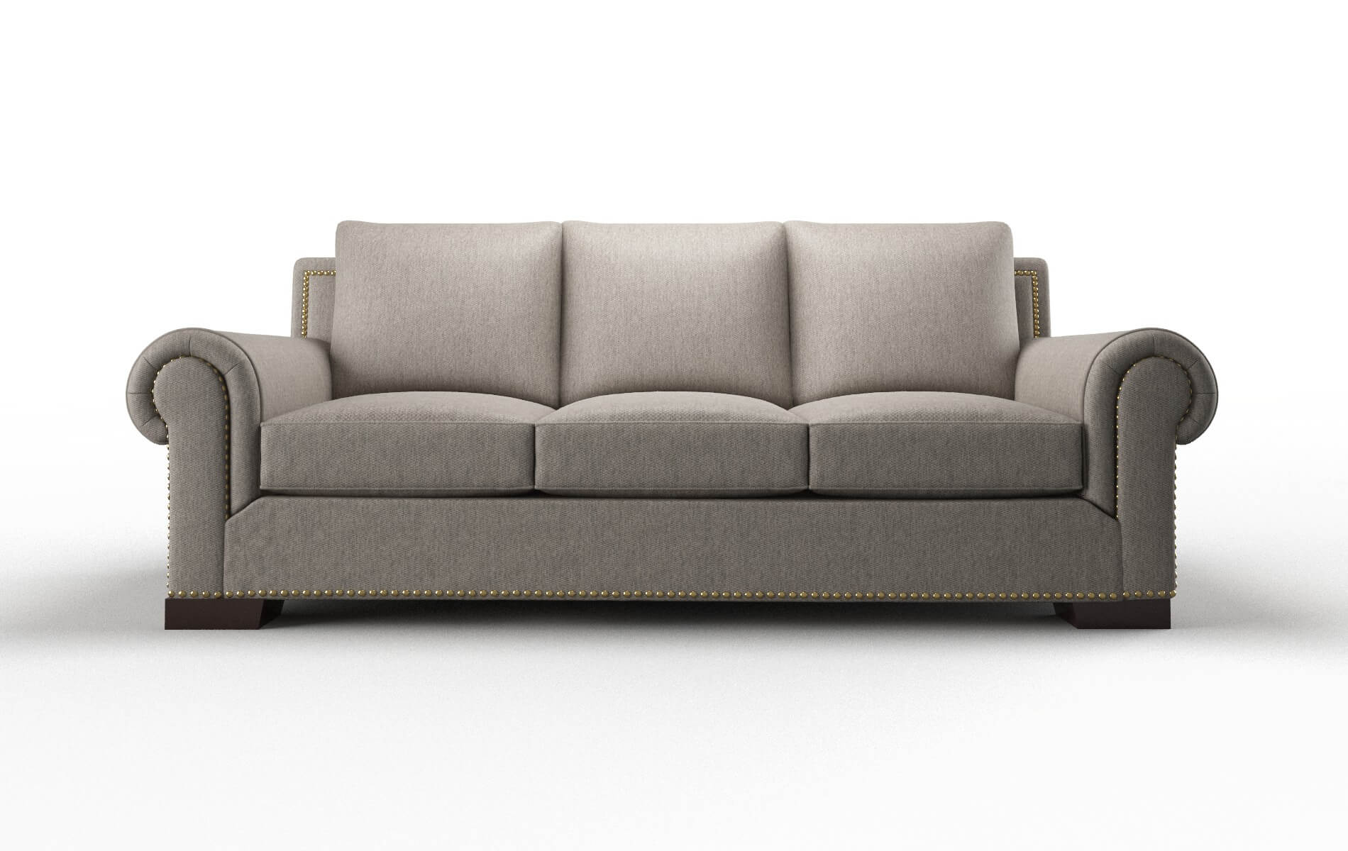 James Cosmo Taupe Sofa espresso legs 1