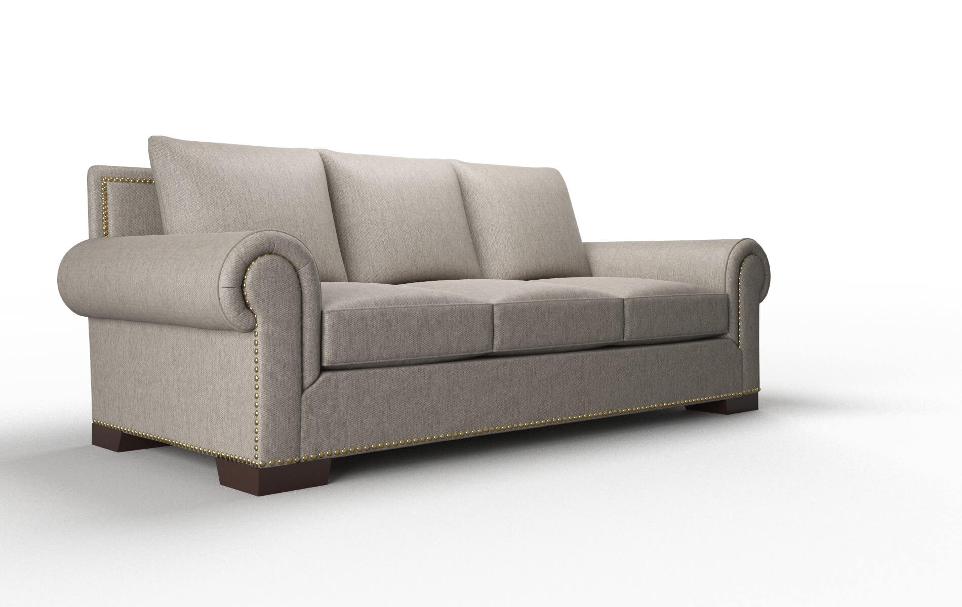 James Cosmo Taupe Sofa espresso legs 2