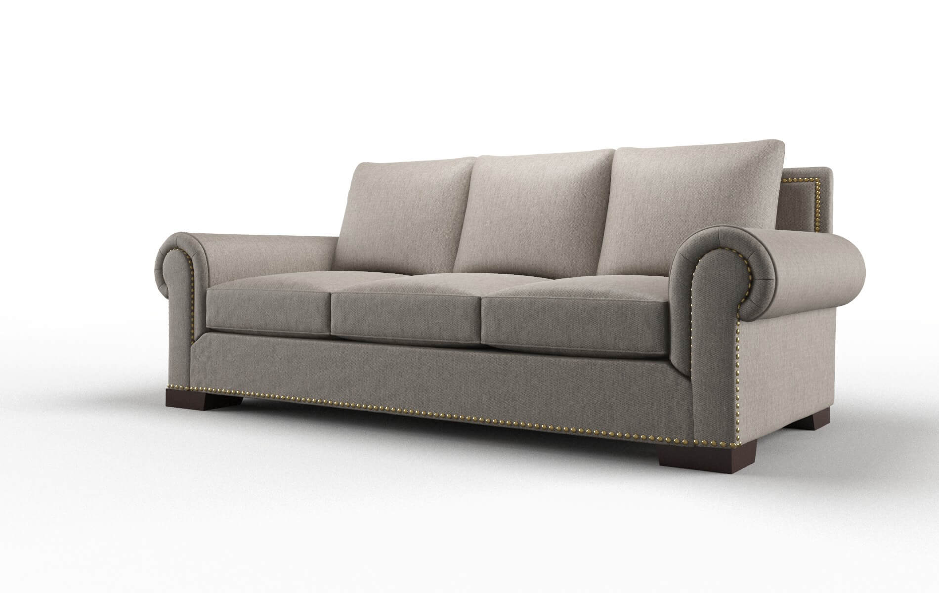James Cosmo Taupe Sofa espresso legs 4
