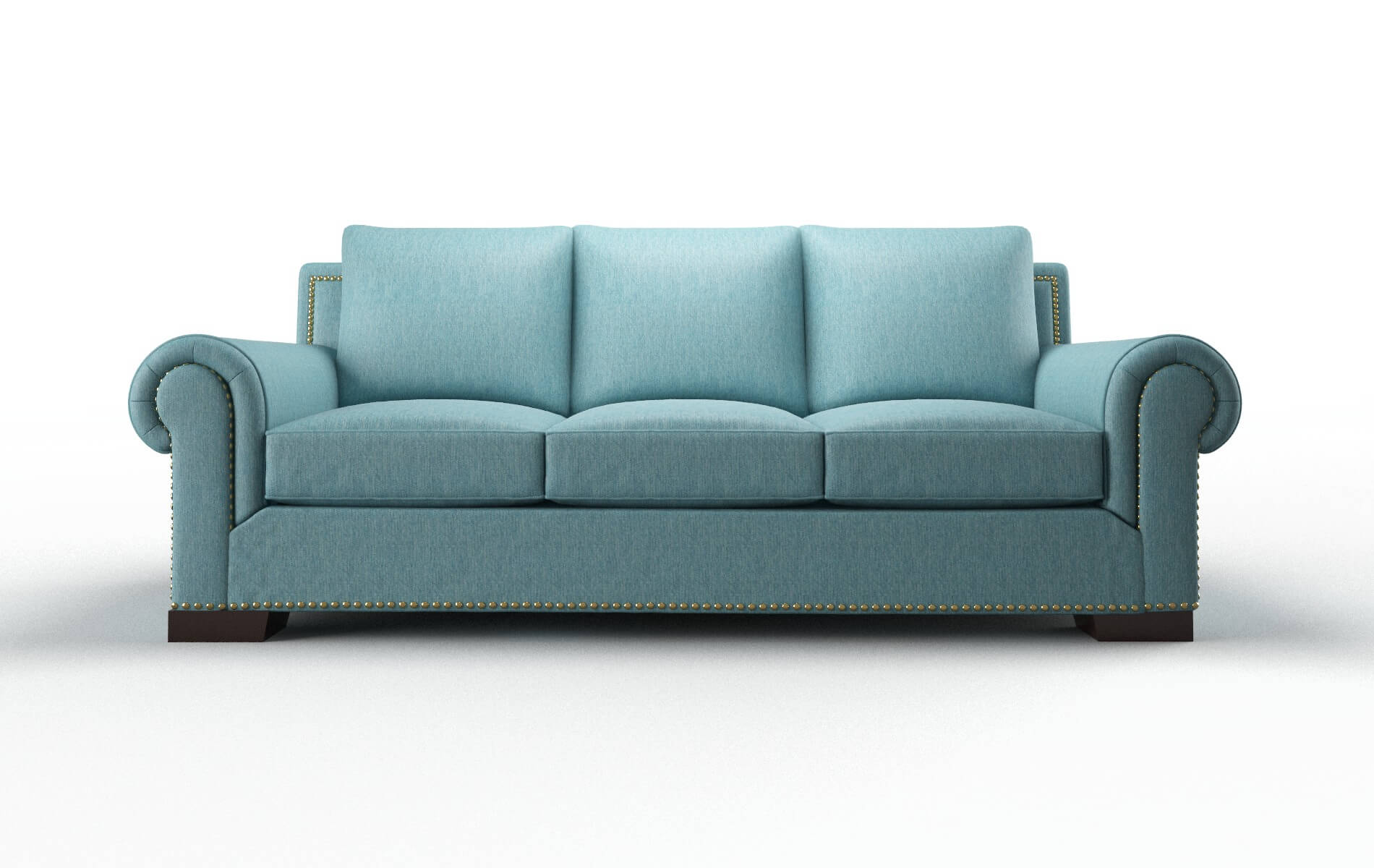 James Cosmo Turquoise Sofa espresso legs 1