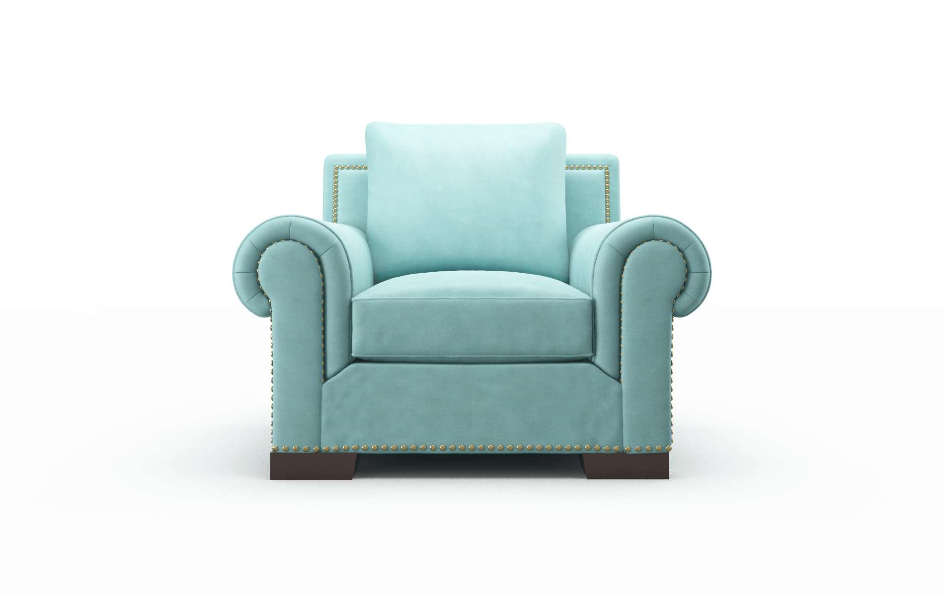 James Curious turquoise Chair Espresso Legs  1