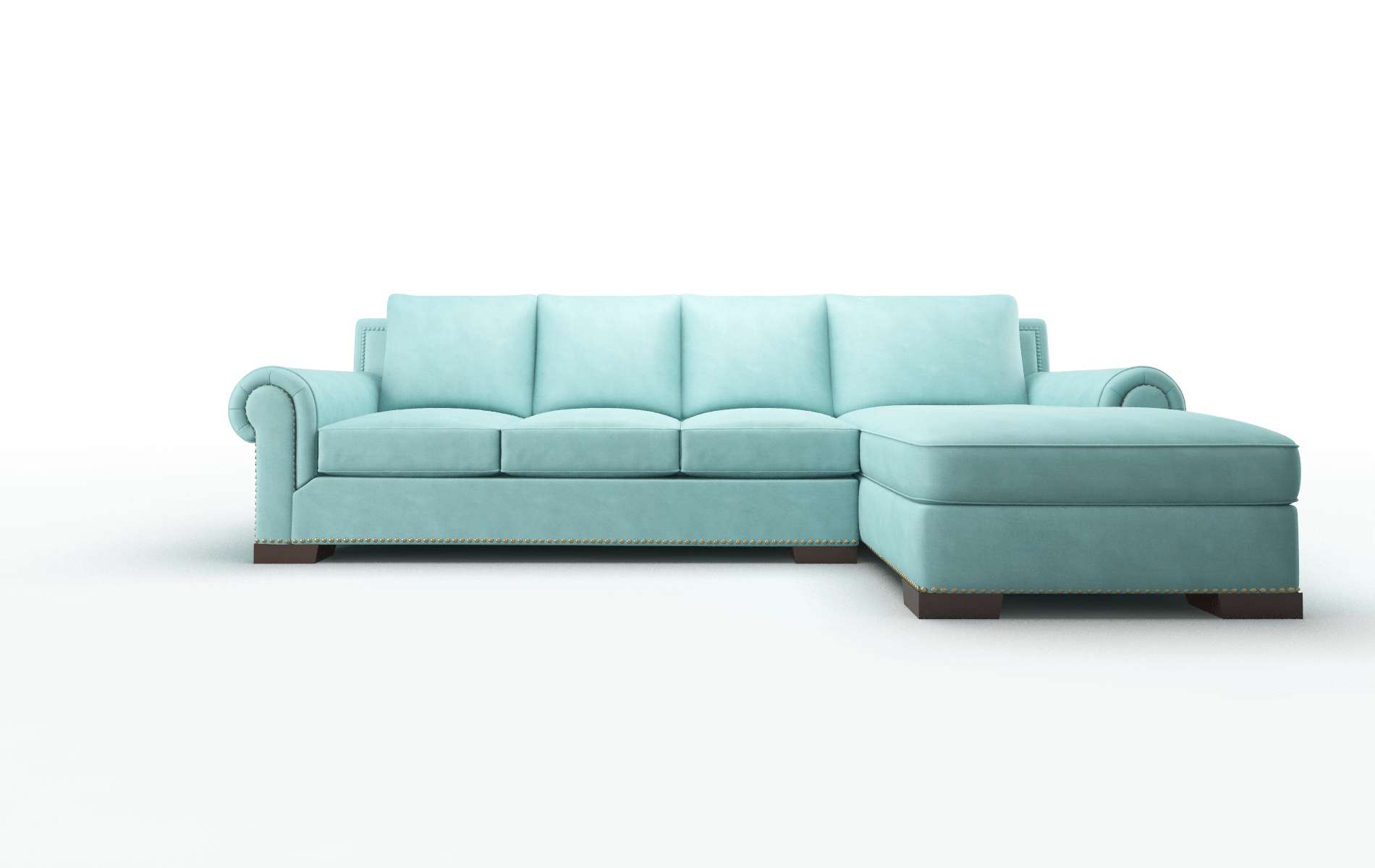 James Curious Turquoise Panel espresso legs 1