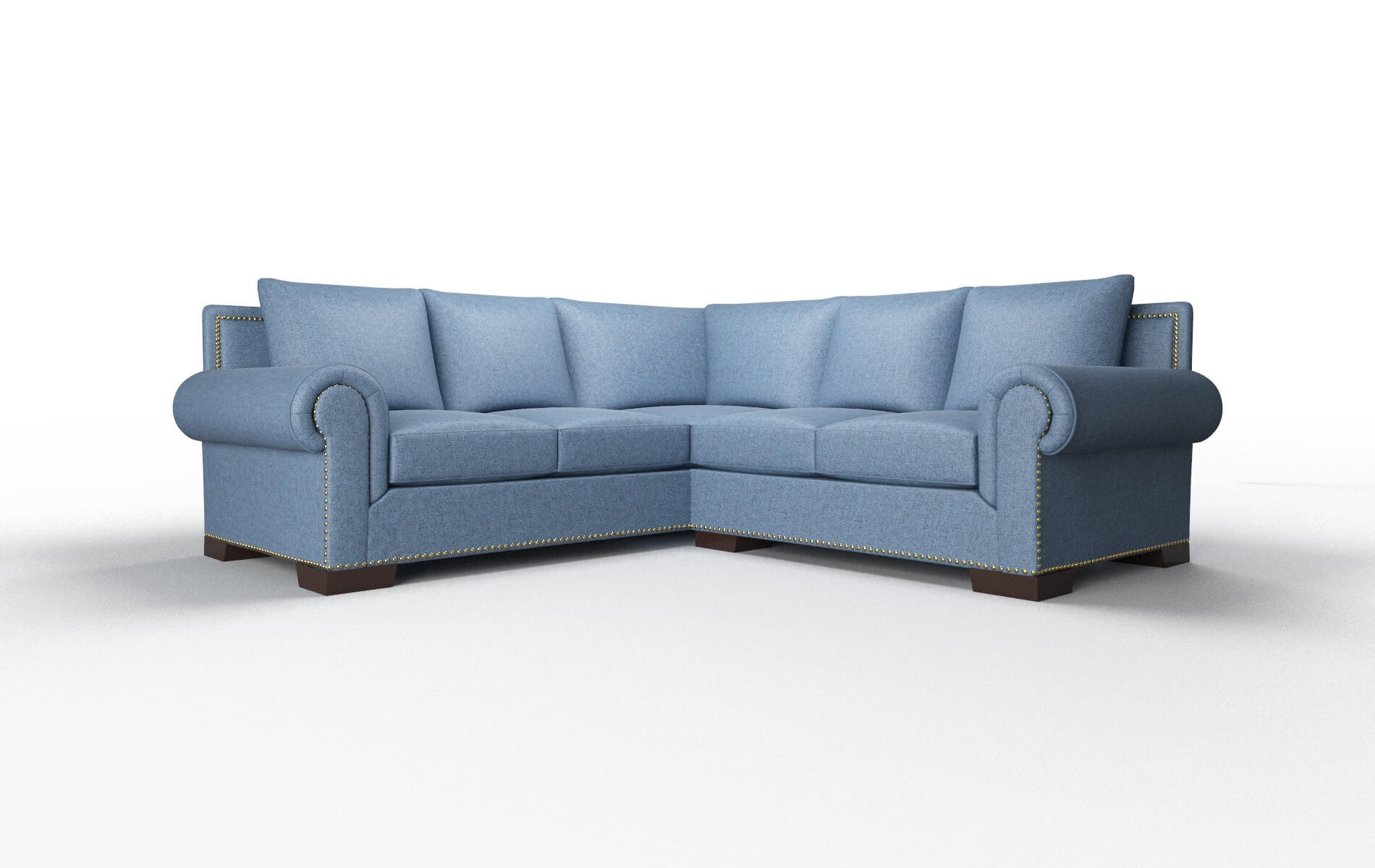 James Derby Navy Sectional espresso legs 1