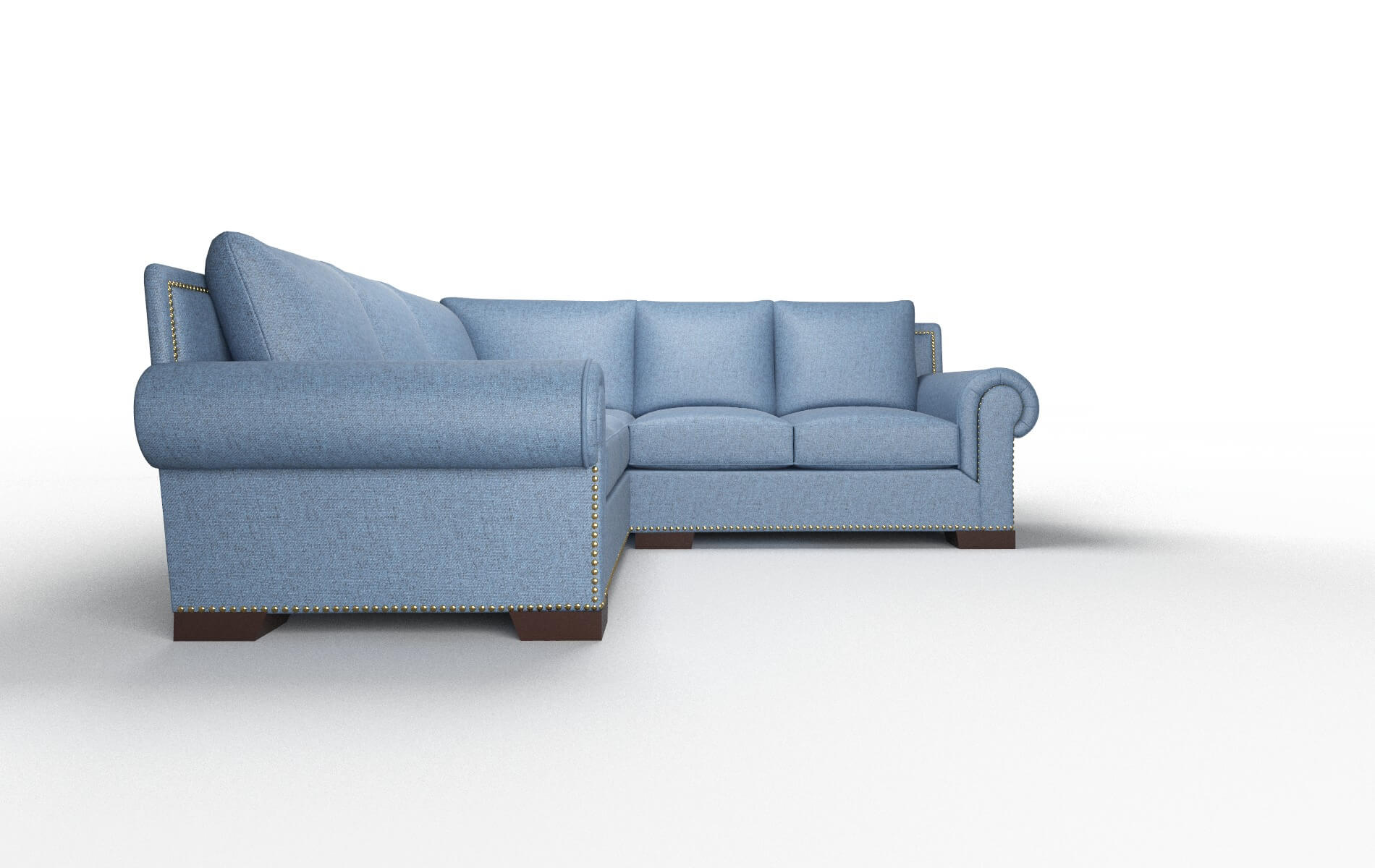 James Derby Navy Sectional espresso legs 2