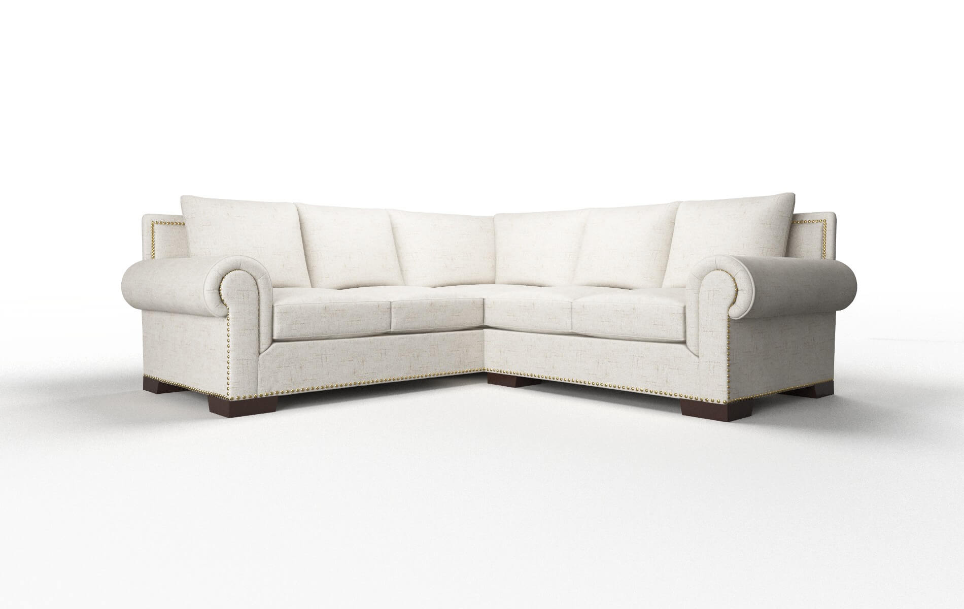 James Derby Taupe Sectional espresso legs