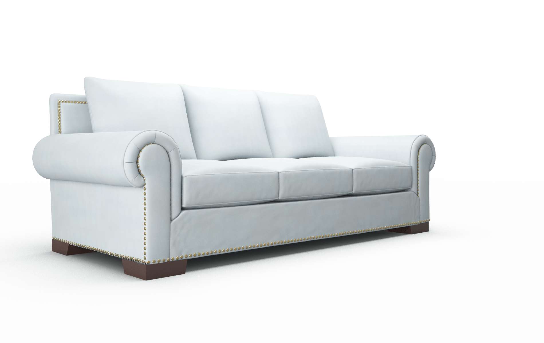 James Hathaway Aqua Sofa espresso legs 2
