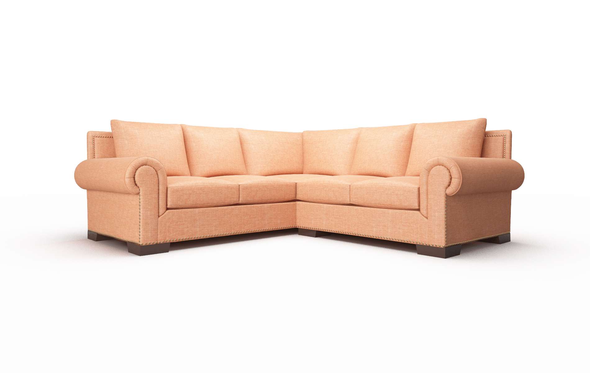 James Hepburn Appricot Sectional espresso legs 1