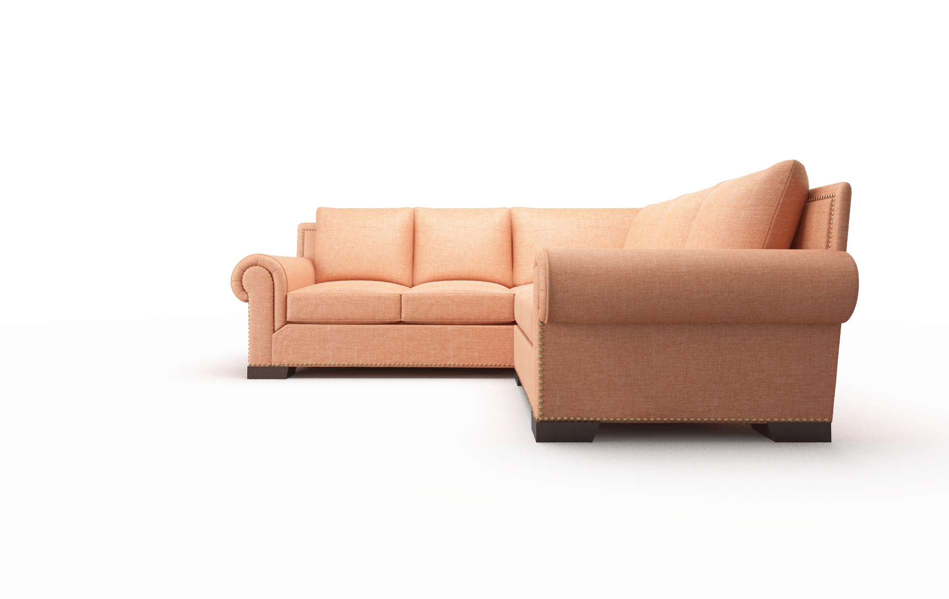 James Hepburn Appricot Sectional espresso legs 5