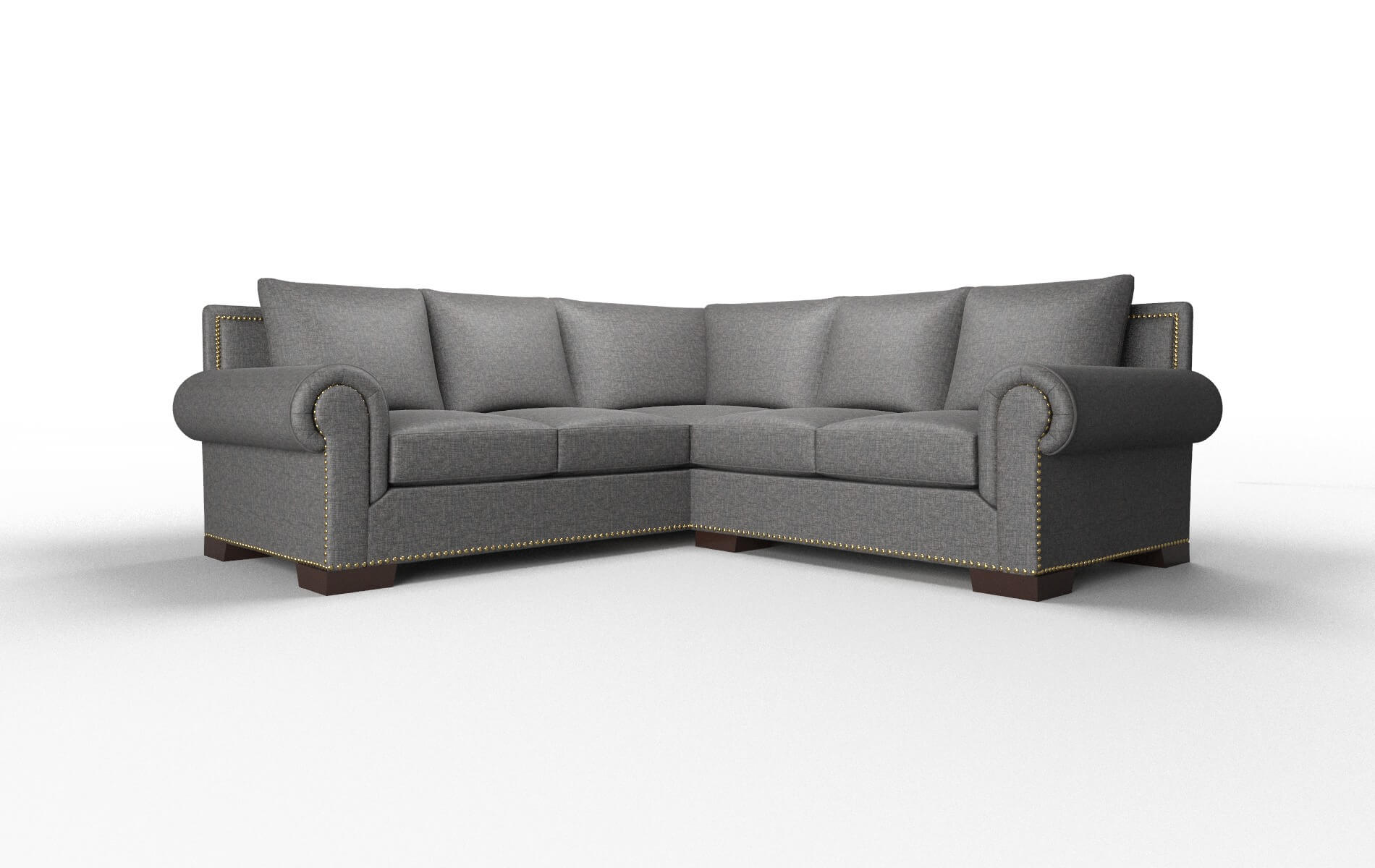 James Insight Charcoal Sectional espresso legs 1