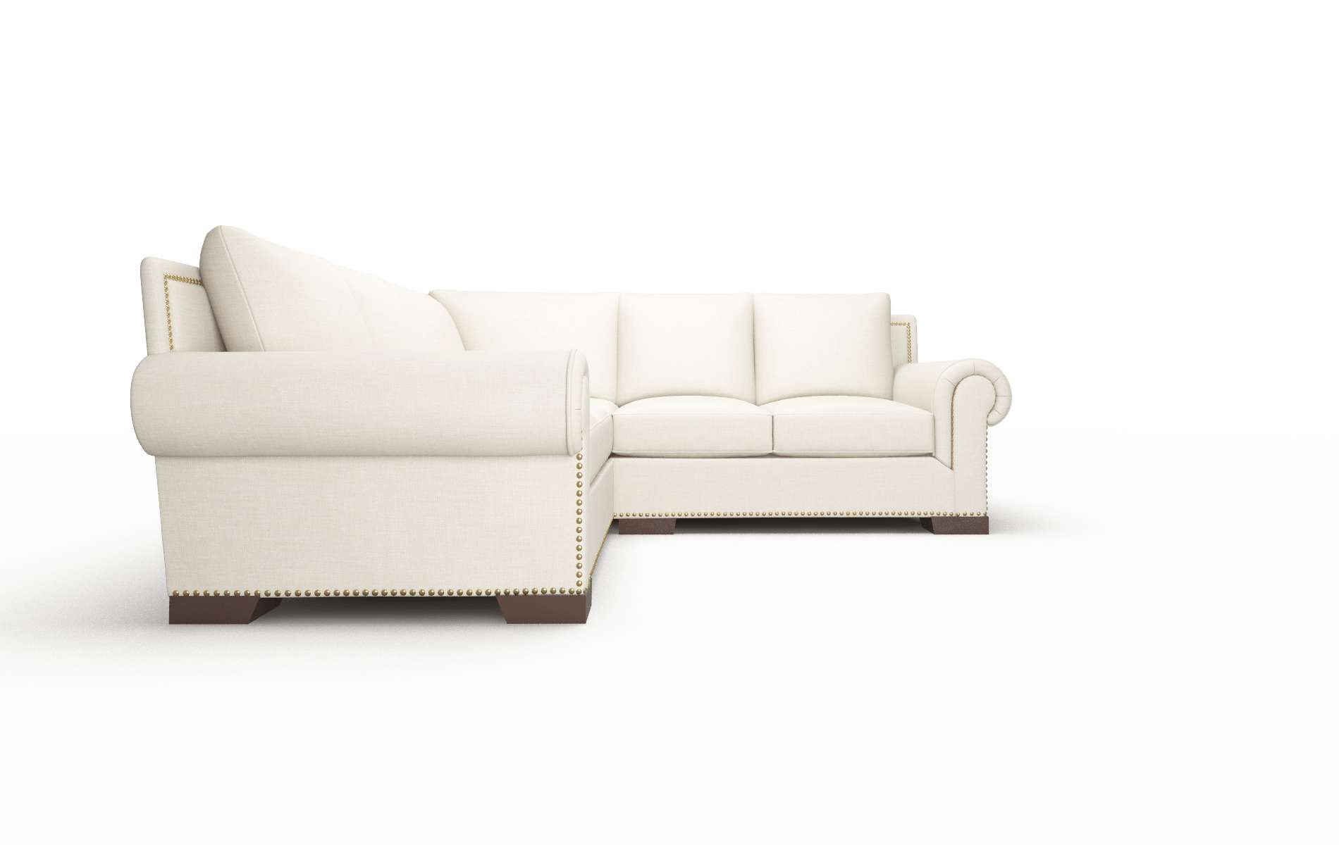 James Keylargo Almond Sectional espresso legs 2