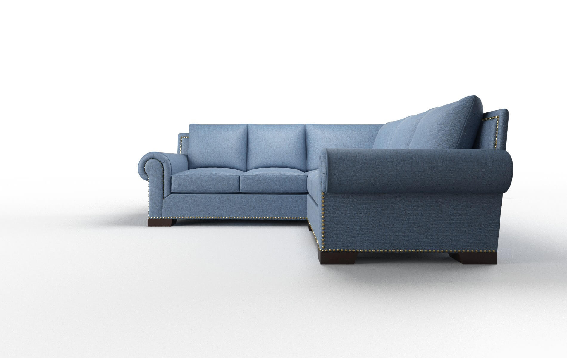 James Leslie Indigo Sectional espresso legs 5