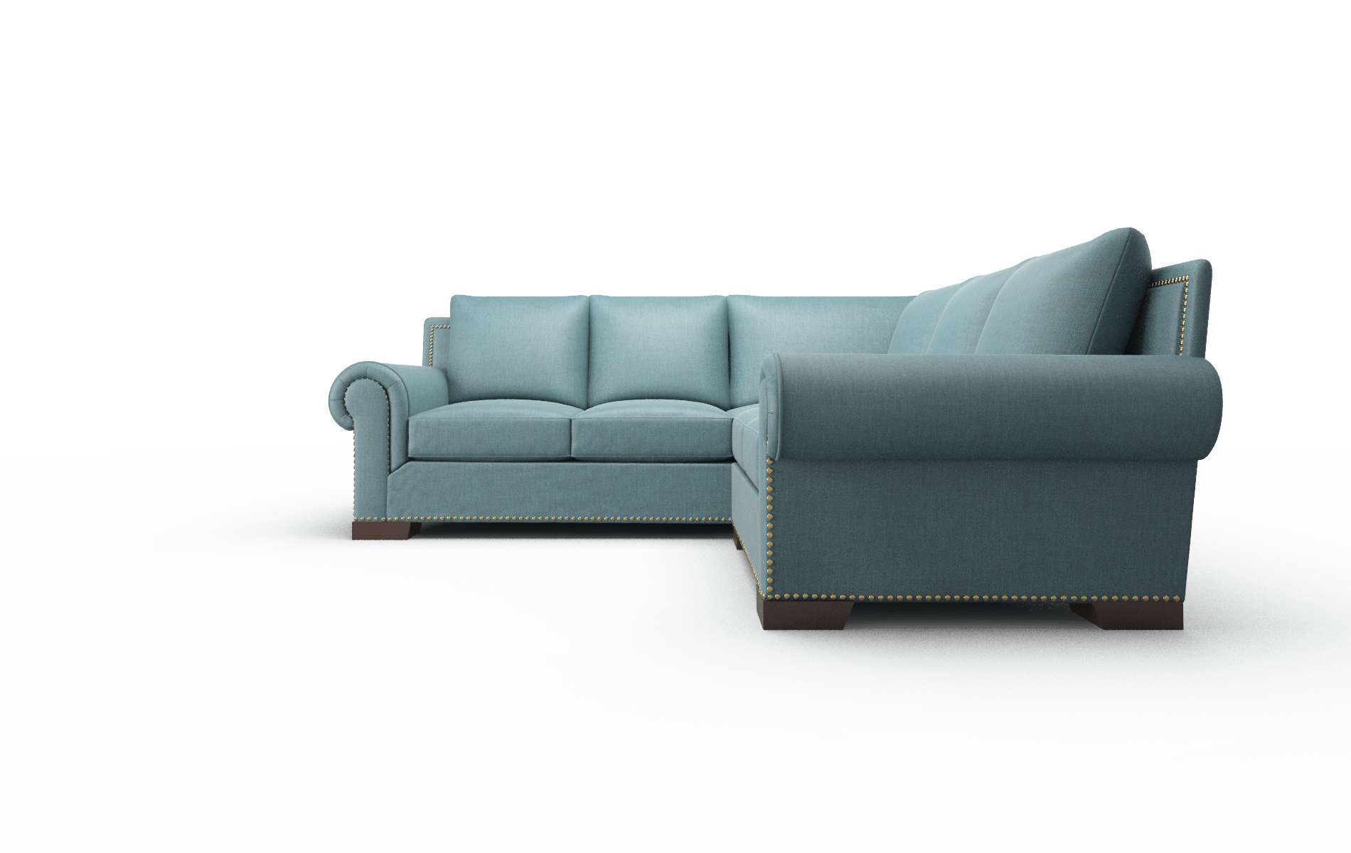 James Leslie Peacock Sectional espresso legs 5